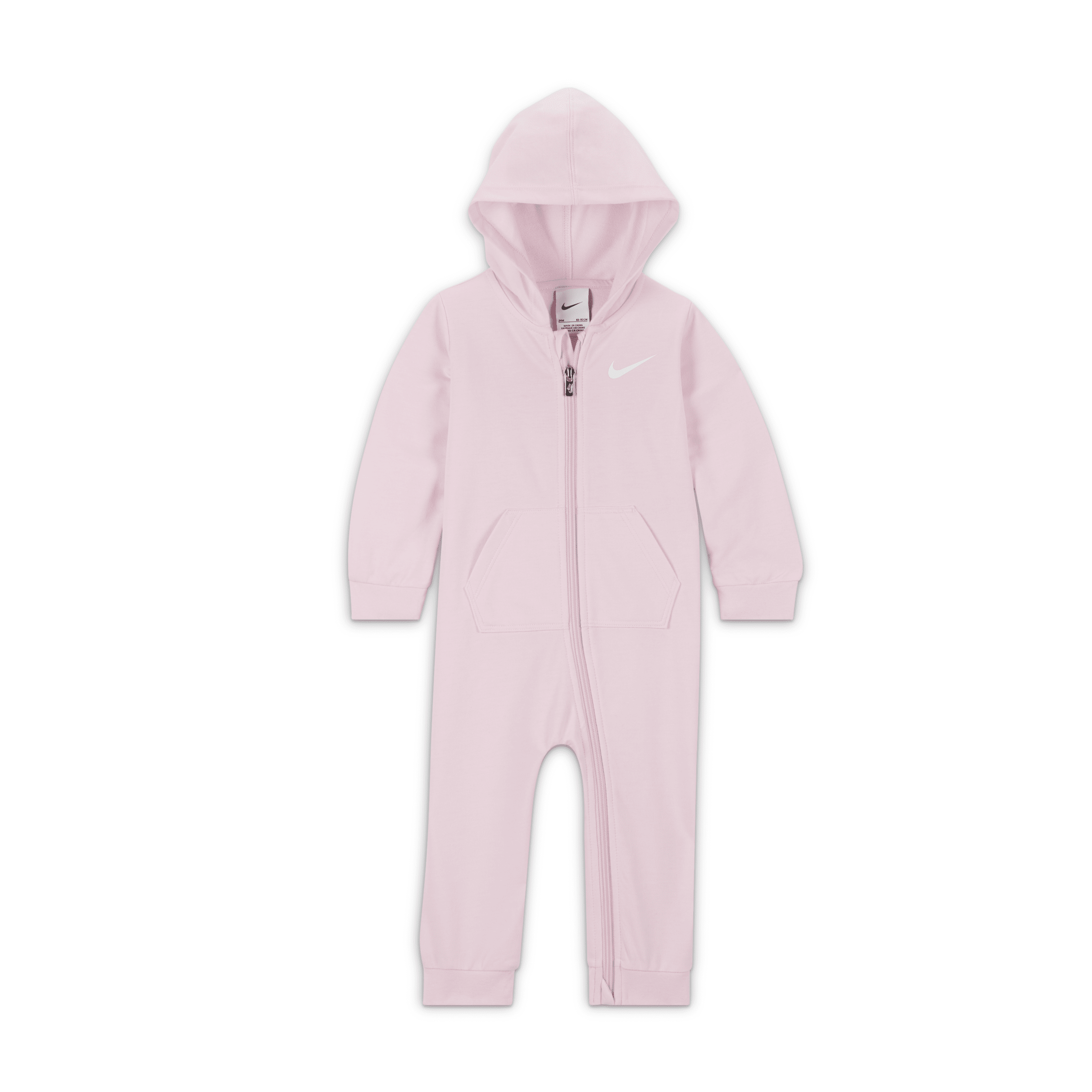 Shop Nike Essentials Baby (12-24m) Hooded Coverall In Pink