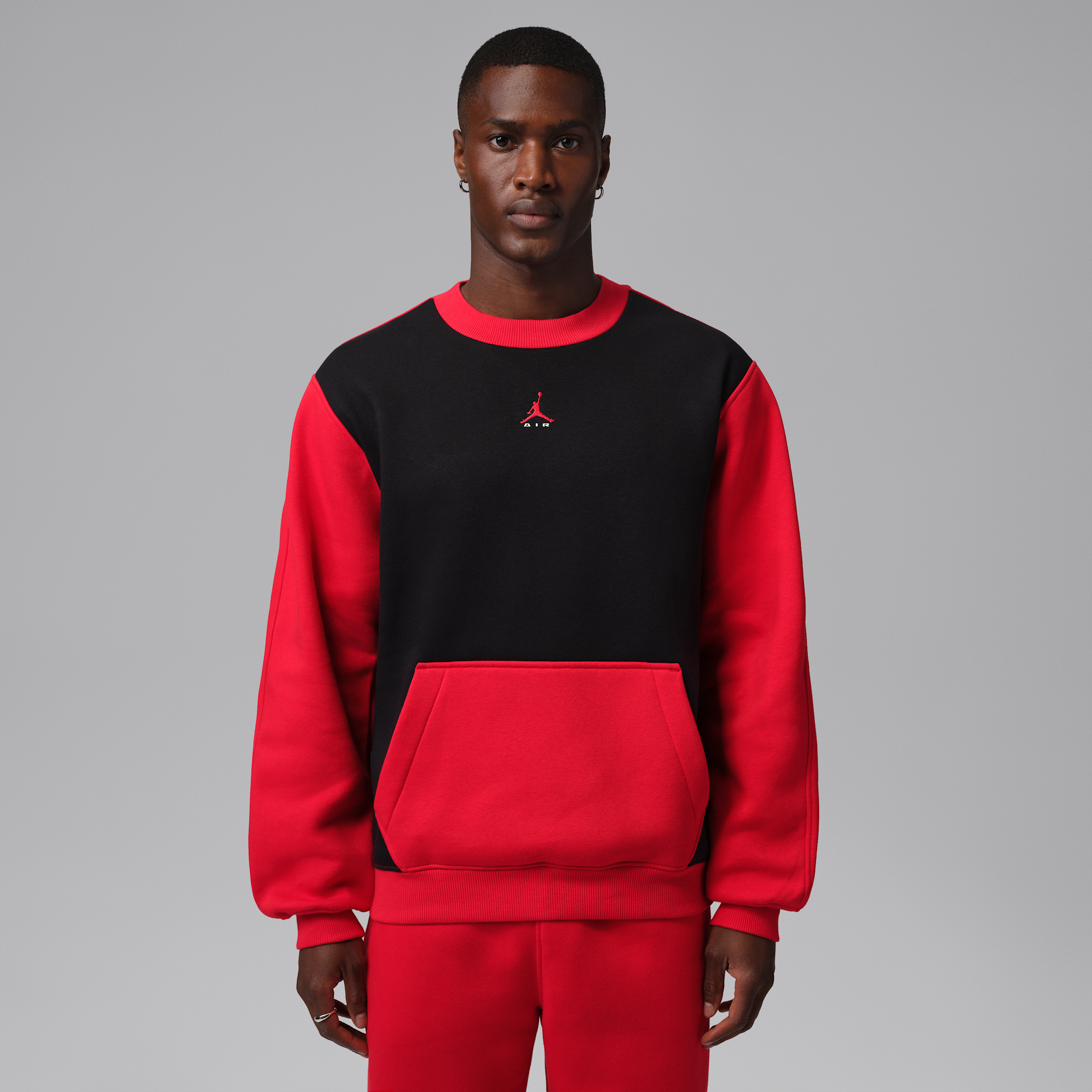 Men's Jordan Brooklyn Fleece Crew-Neck Sweatshirt in Black | IM8978-011