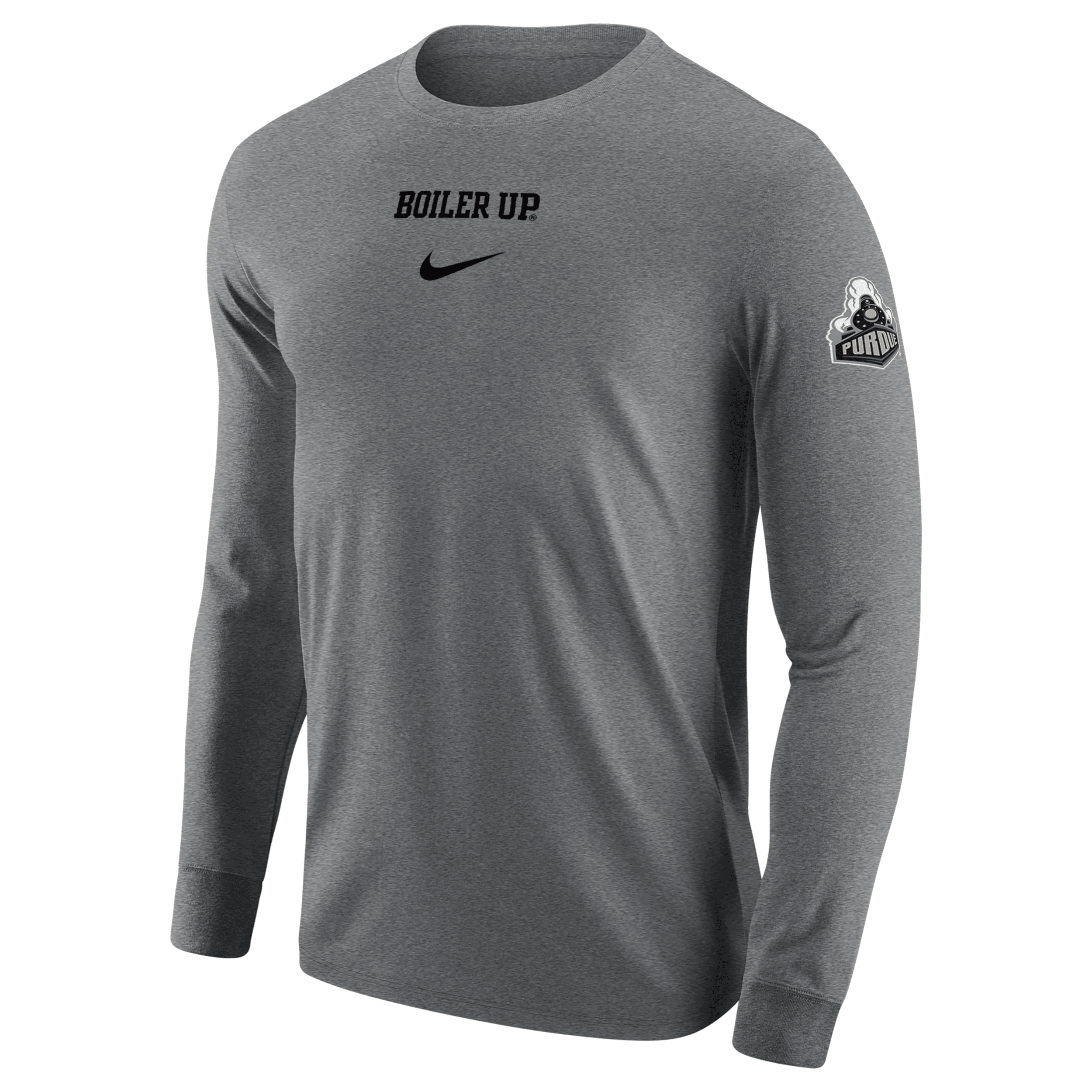 Shop Nike Purdue  Men's College Long-sleeve T-shirt In Grey