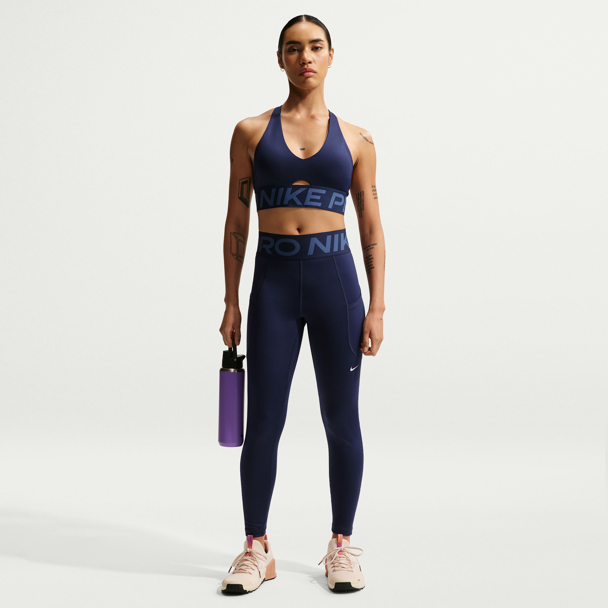 Women's Nike Pro Sculpt High-Waisted 7/8 Leggings with Pockets in Blue | FV7388-410