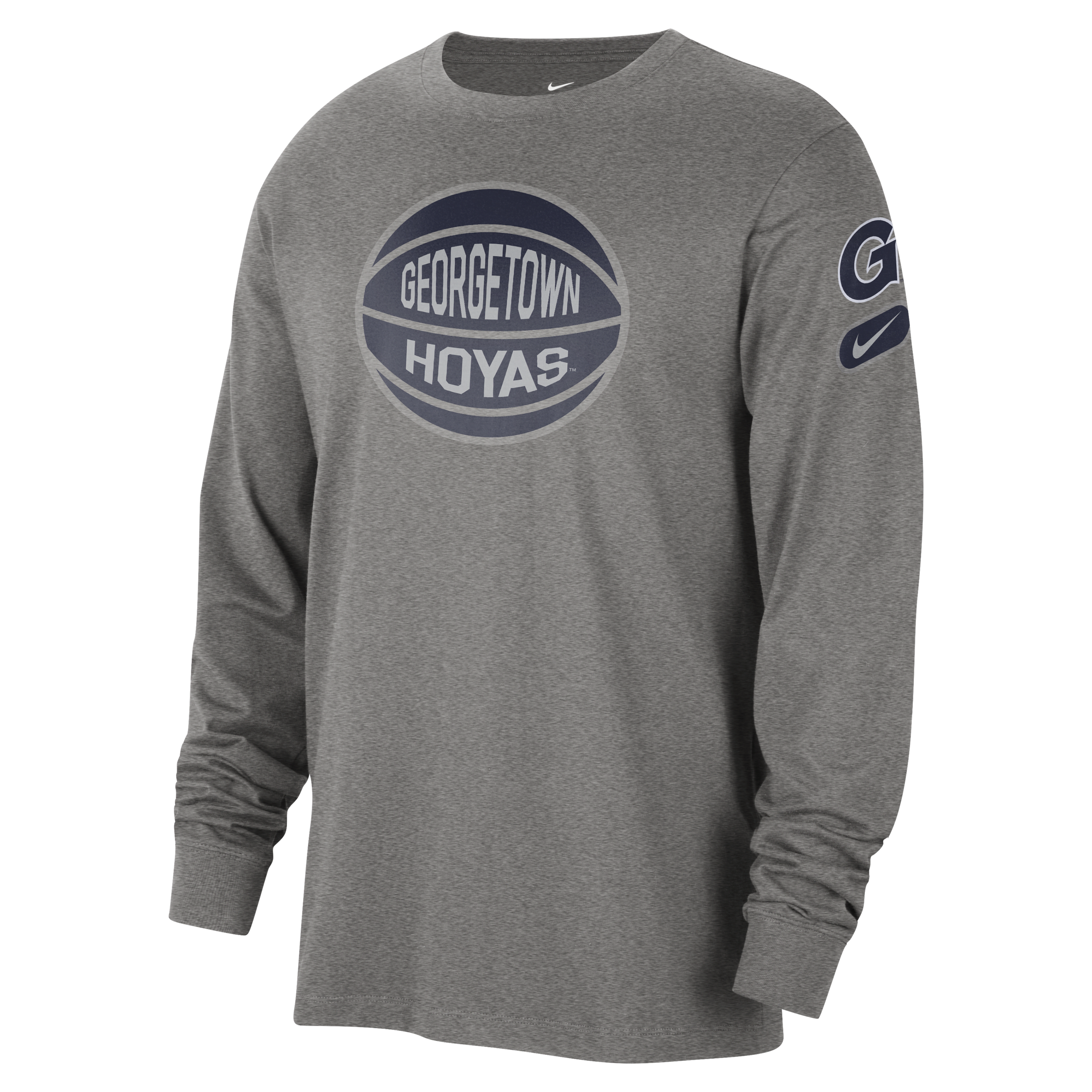 Shop Nike Georgetown Fast Break  Men's College Long-sleeve T-shirt In Grey