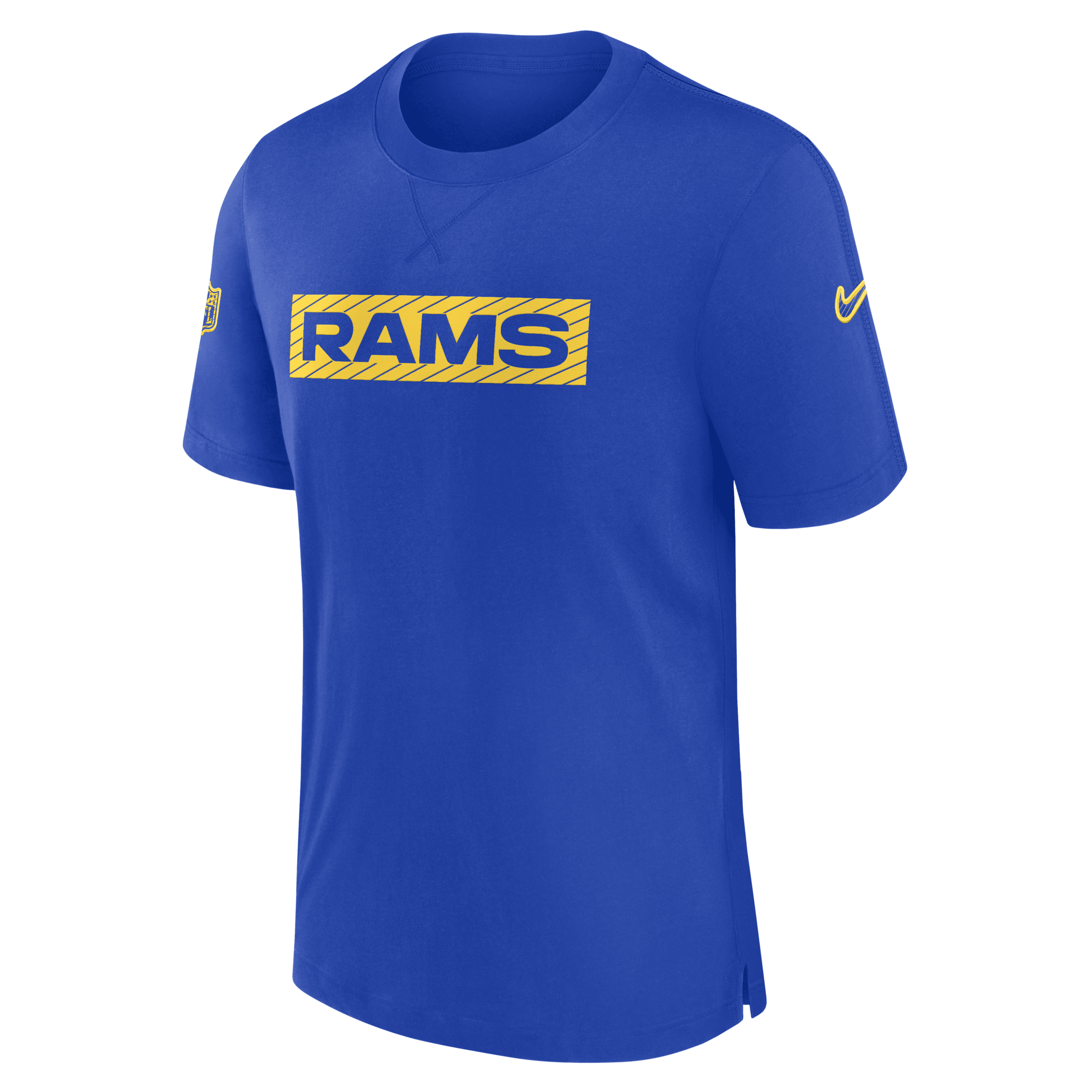 Nike Men's Royal Los Angeles Rams Sideline Player Performance T-shirt In Blue