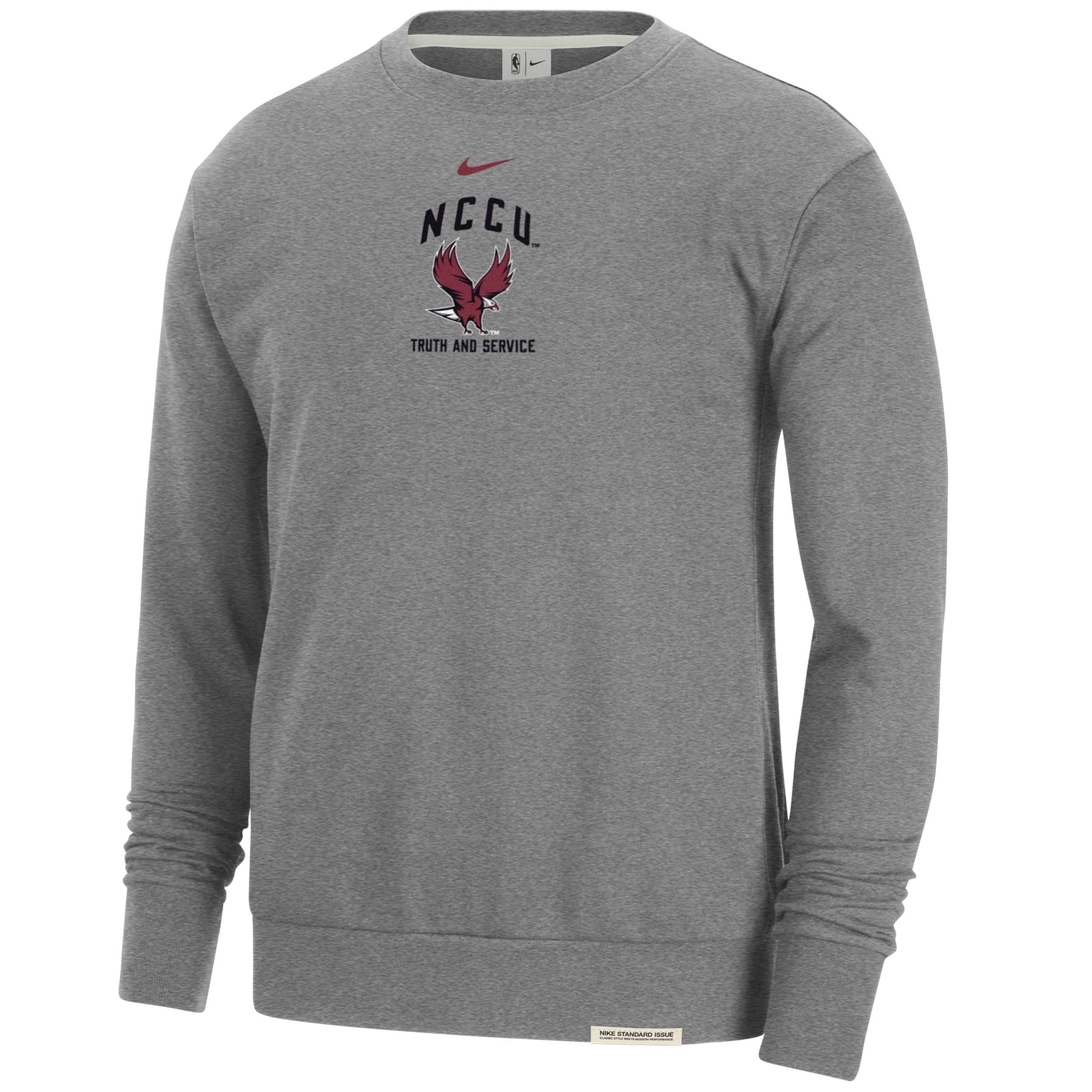 Nike North Carolina Central Standard Issue  Men's College Fleece Crew-neck Sweatshirt In Grey