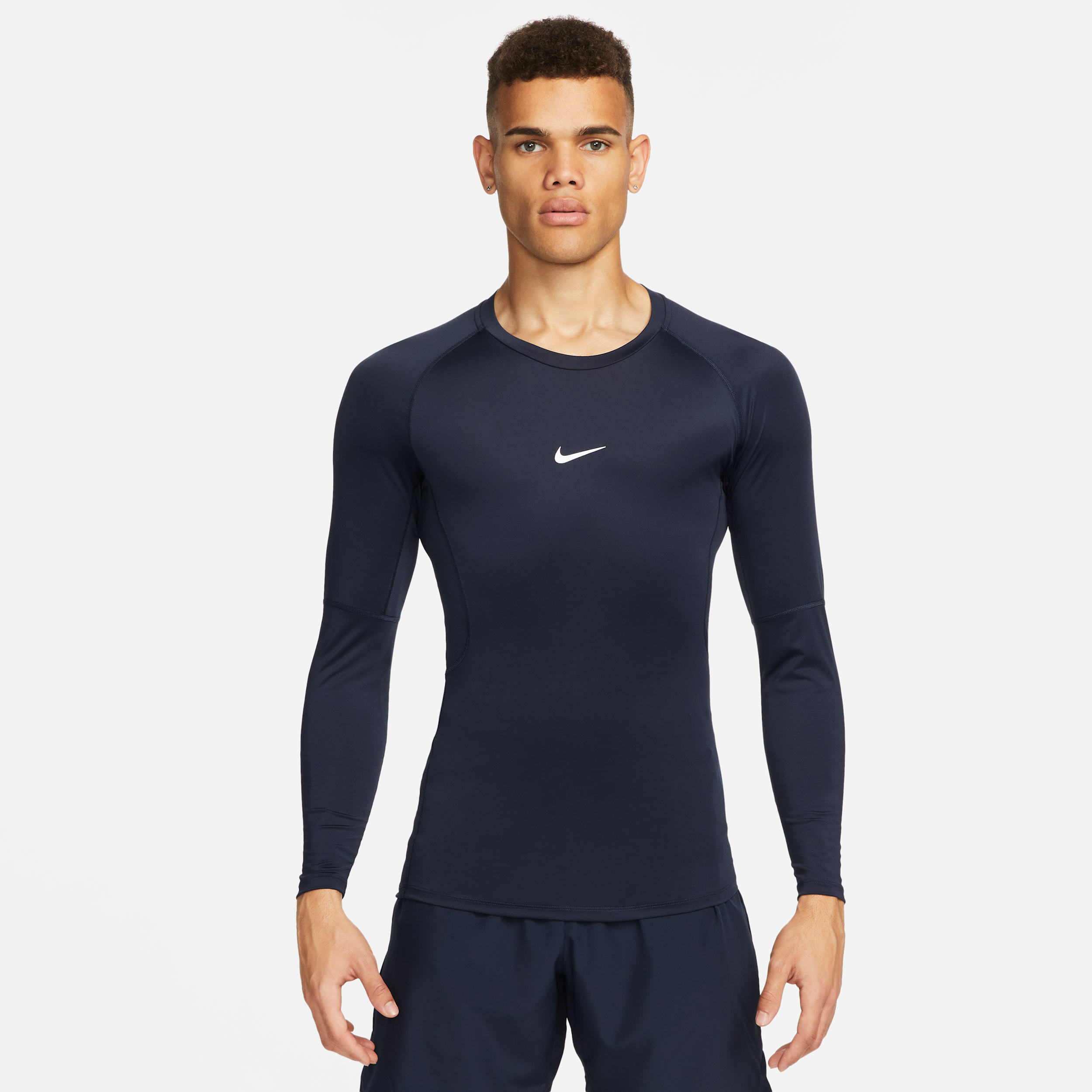 Nike Men's  Pro Dri-fit Tight Long-sleeve Fitness Top In Blue