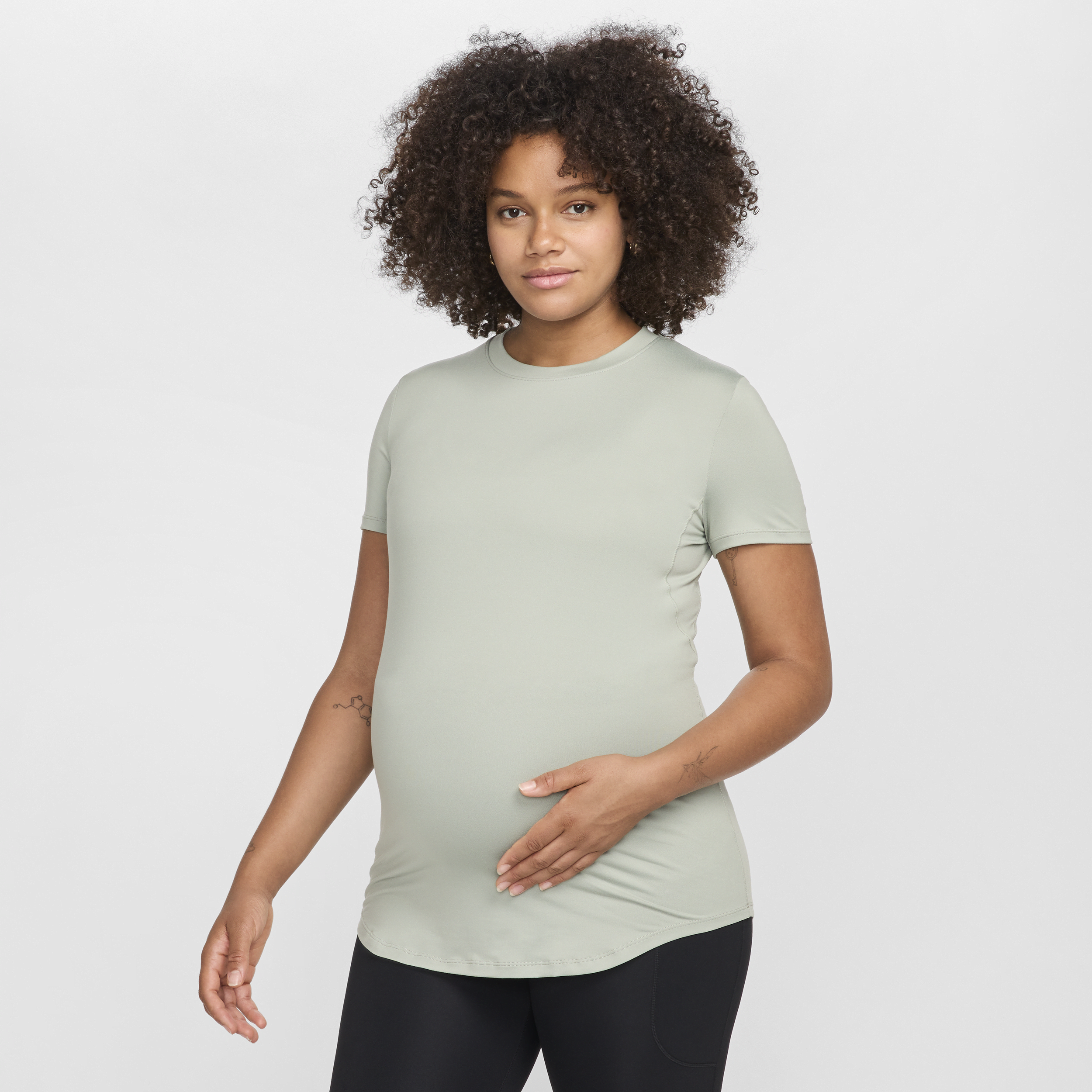 Nike Women's (m) One Dri-fit Slim-fit Short-sleeve Top (maternity) In Green