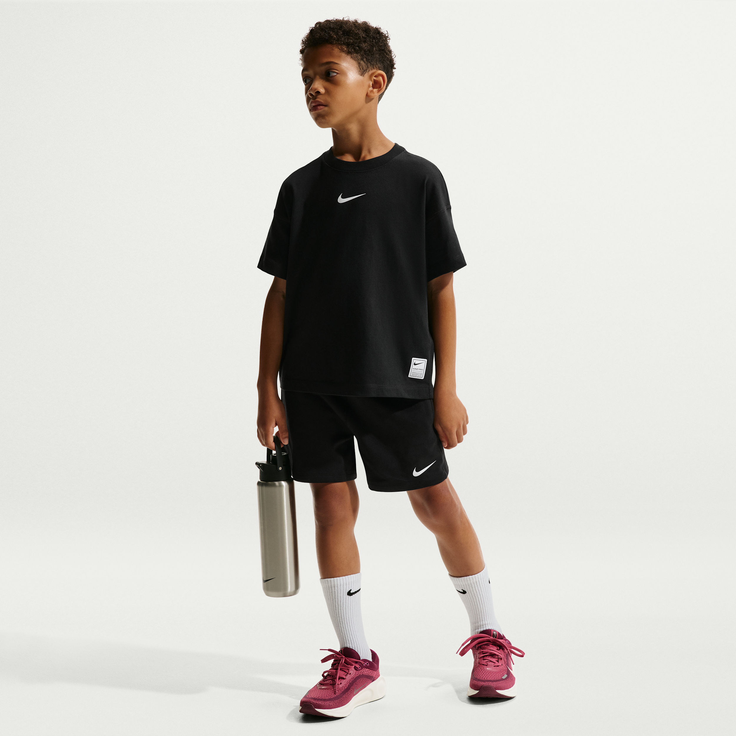 Nike Pro Big Kids' (Boys') Dri-FIT Fleece Shorts in Black | IO1466-010