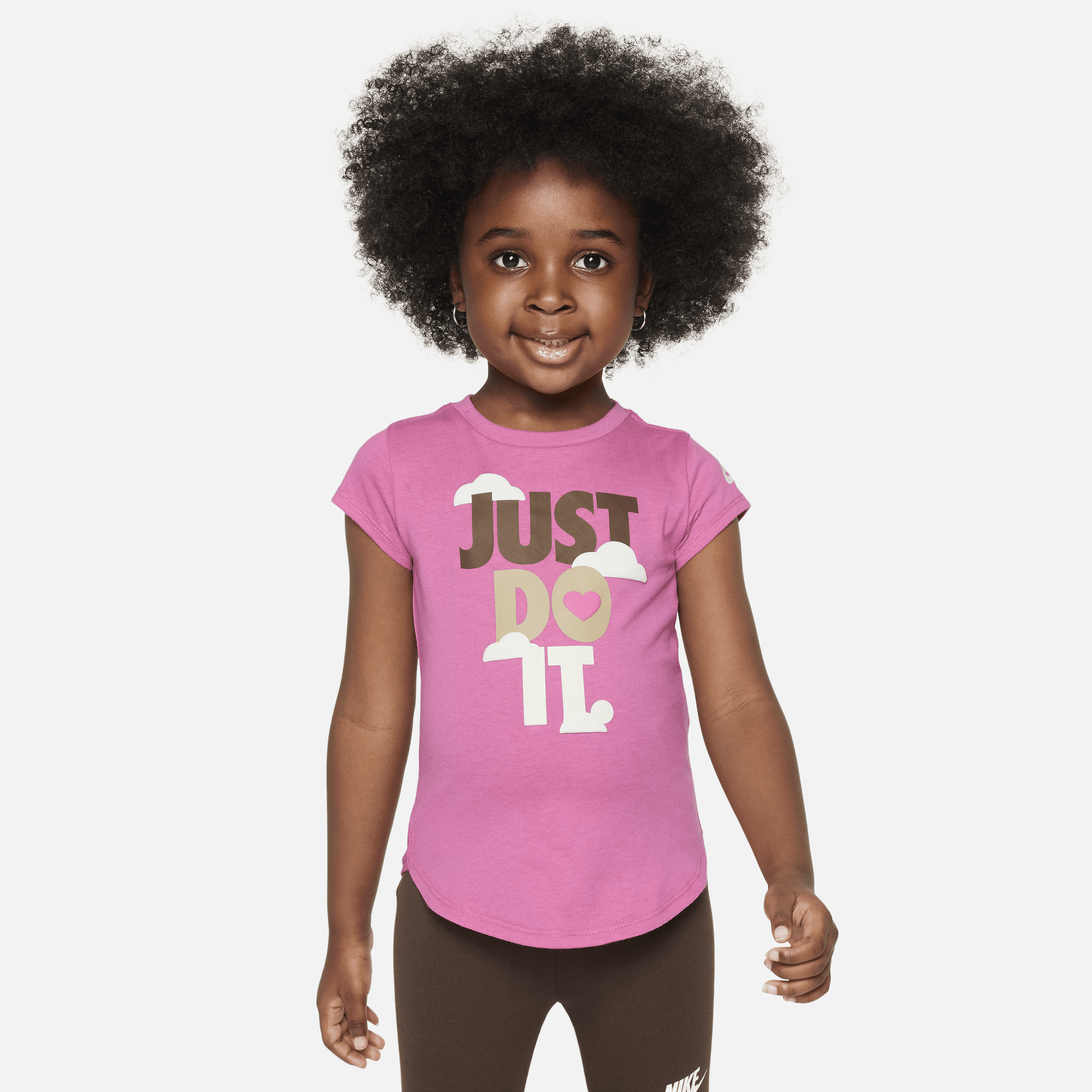 Nike Babies' Sweet Swoosh "just Do It" Toddler Graphic T-shirt In Pink