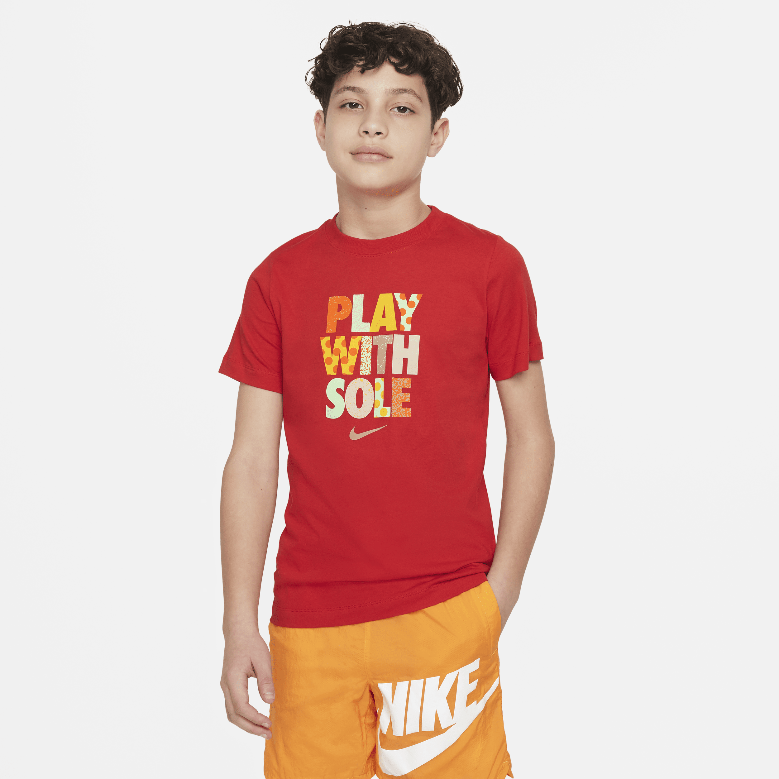 Shop Nike Sportswear Big Kid's T-shirt In Red
