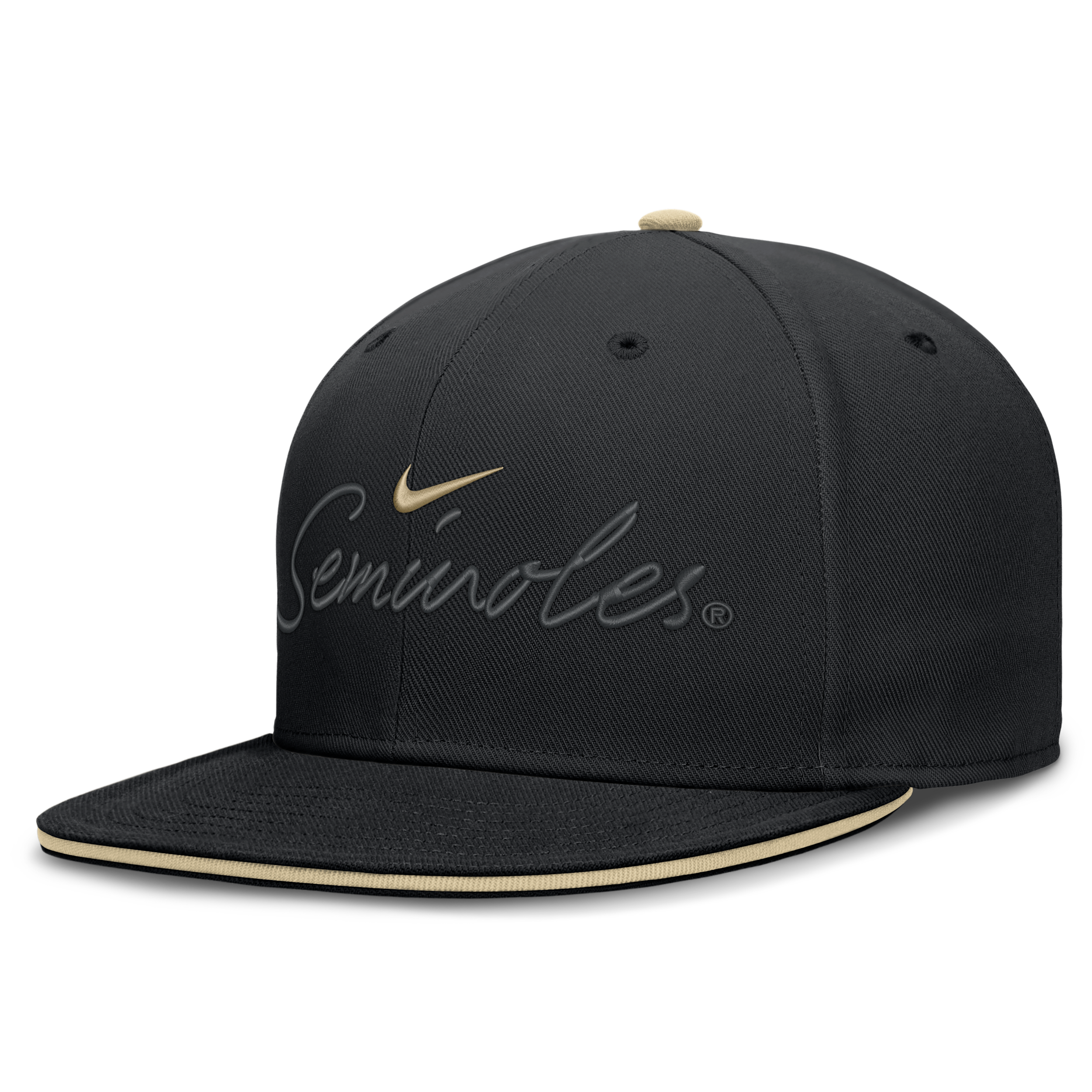Nike Men's Black Florida State Seminoles Dri-fit Primetime Script Fitted Hat - Black