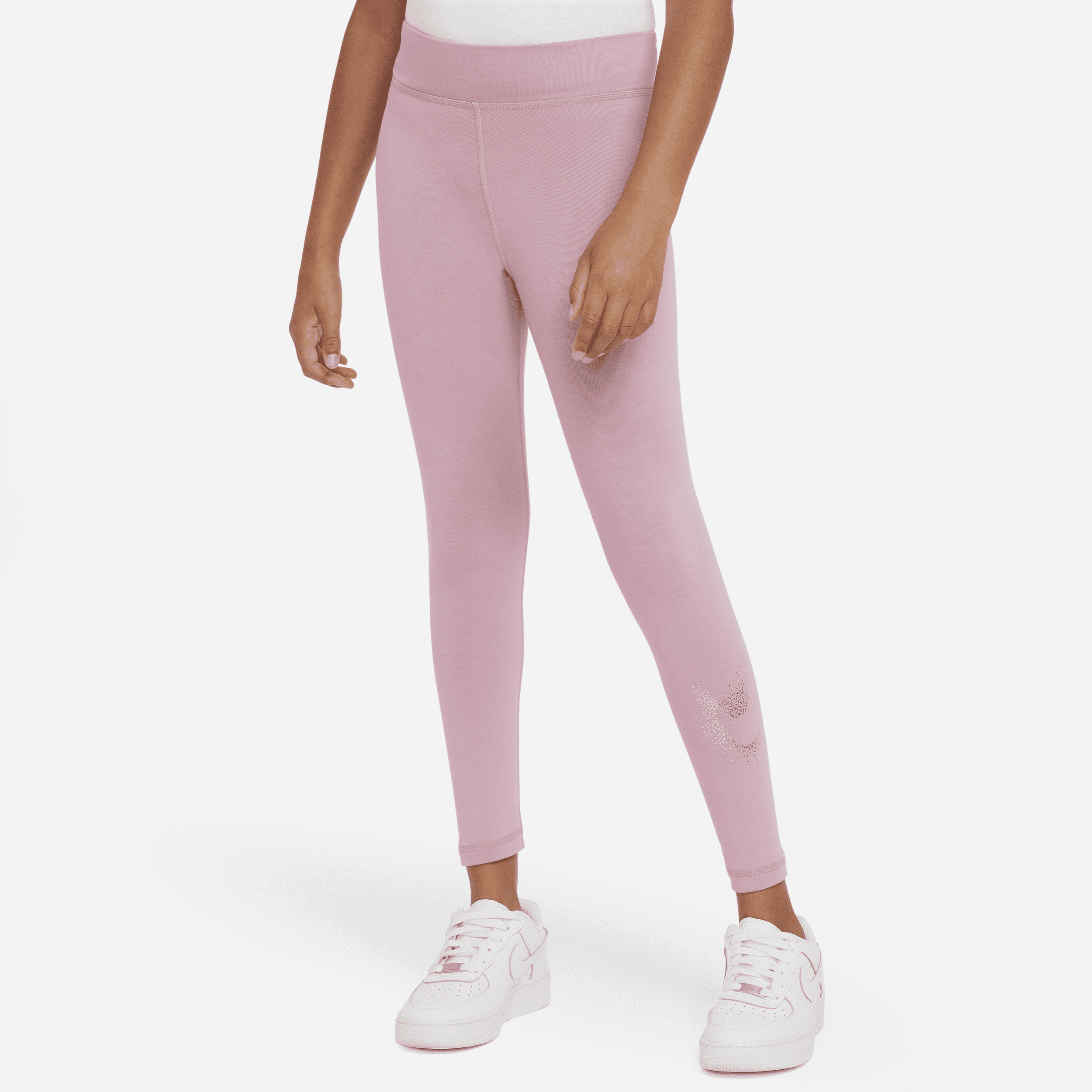 Nike Sportswear Essential Big Kids' (girls') Mid-rise Leggings In Pink