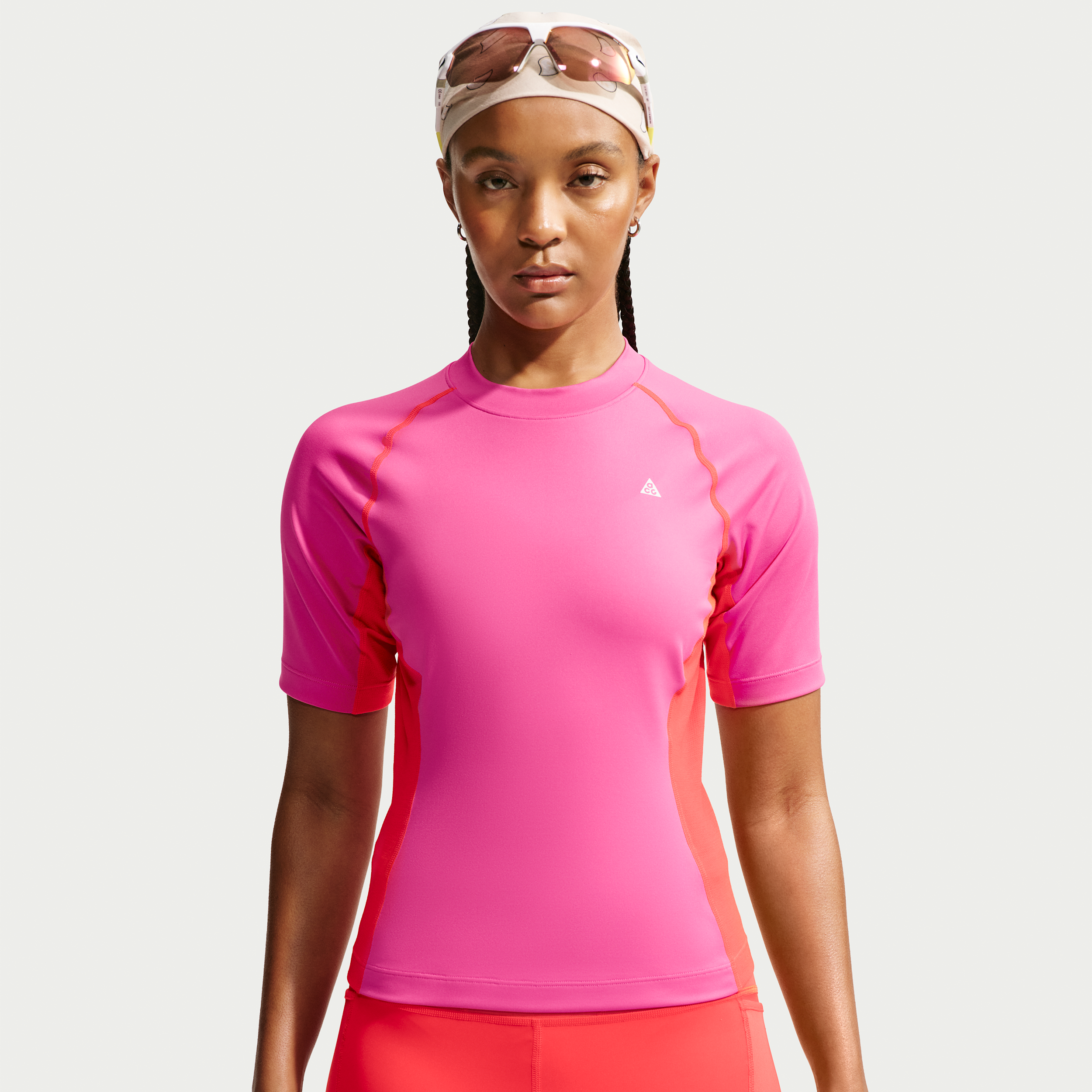 Women's Nike ACG Wildsee Dri-FIT Short-Sleeve Base Layer Top in Pink | IO1460-698