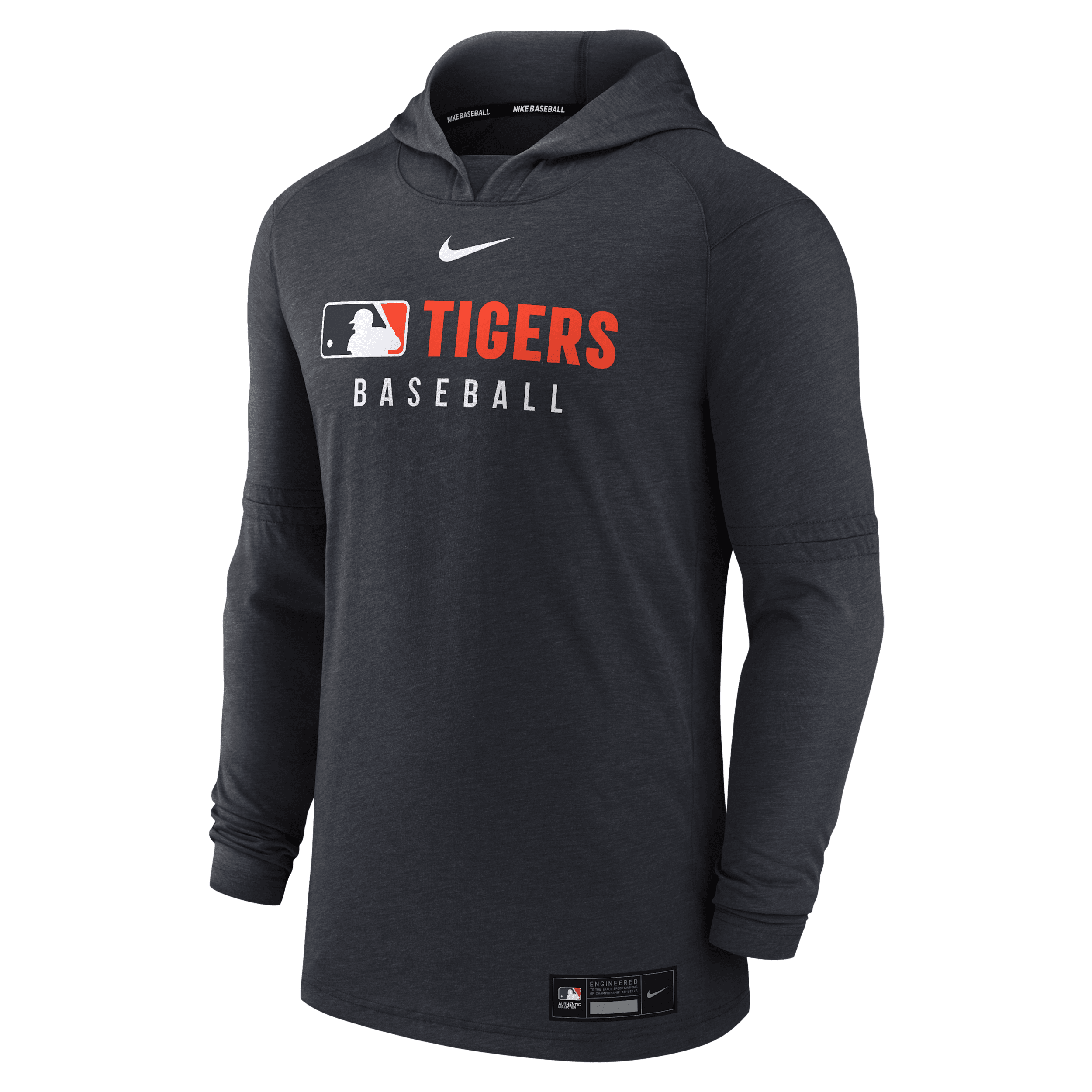 Nike Detroit Tigers Authentic Collection Men's Dri-fit Mlb Pullover Hoodie In Black