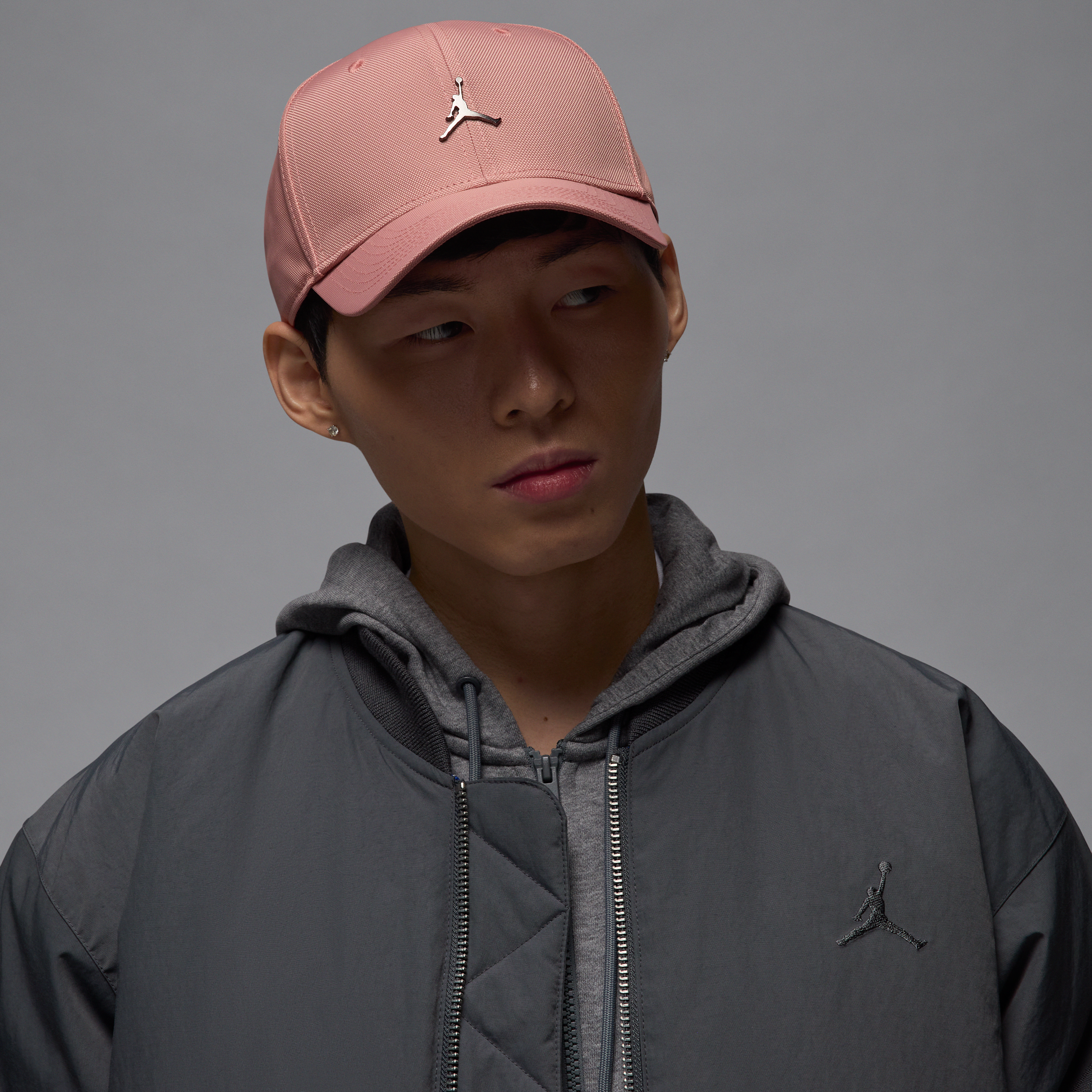 Jordan Rise Structured Metal Jumpman Hat In Pink