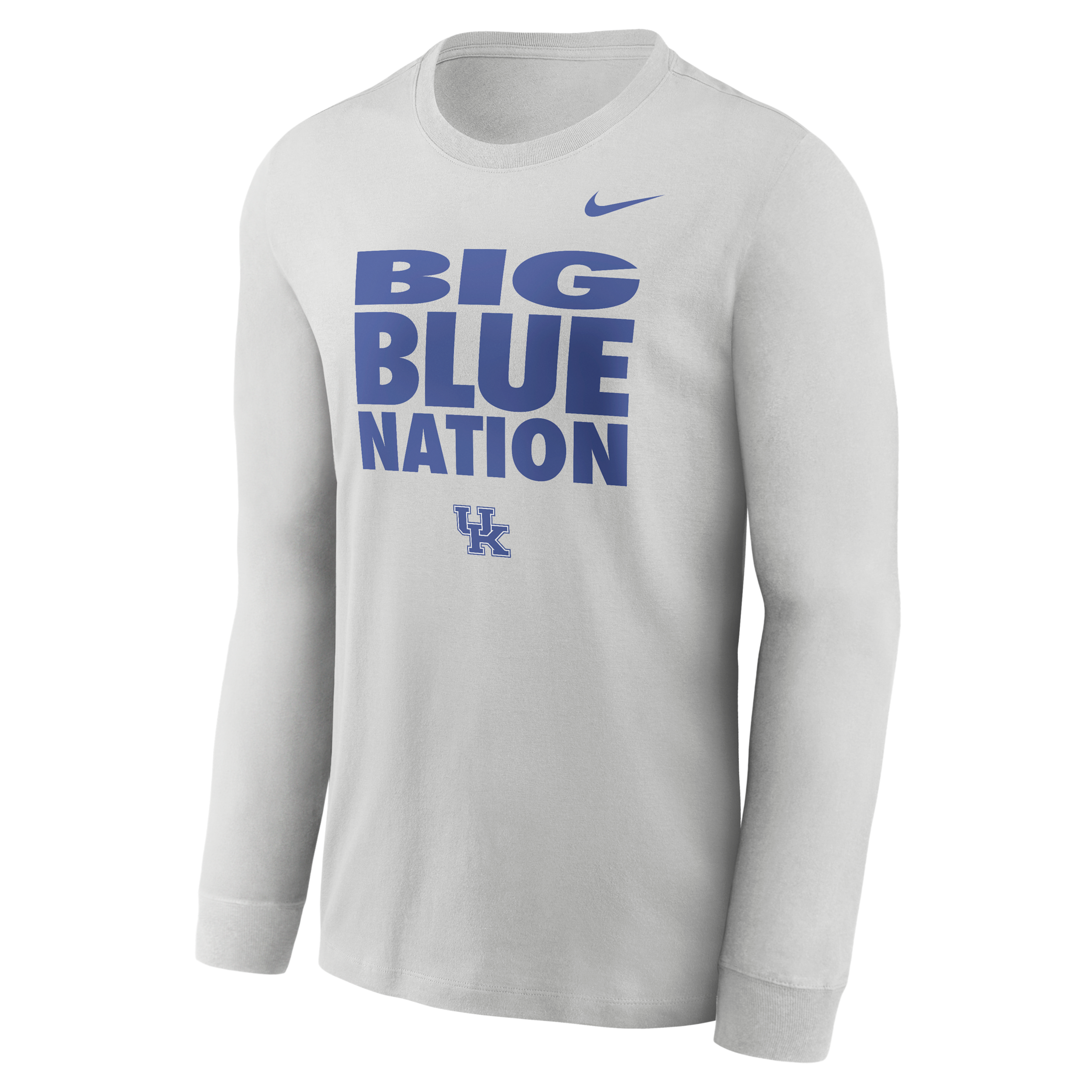 Kentucky Sideline Slogan Nike Men's Dri-FIT College Long-Sleeve T-Shirt in Grey | 02EW0BBNKY-H2B