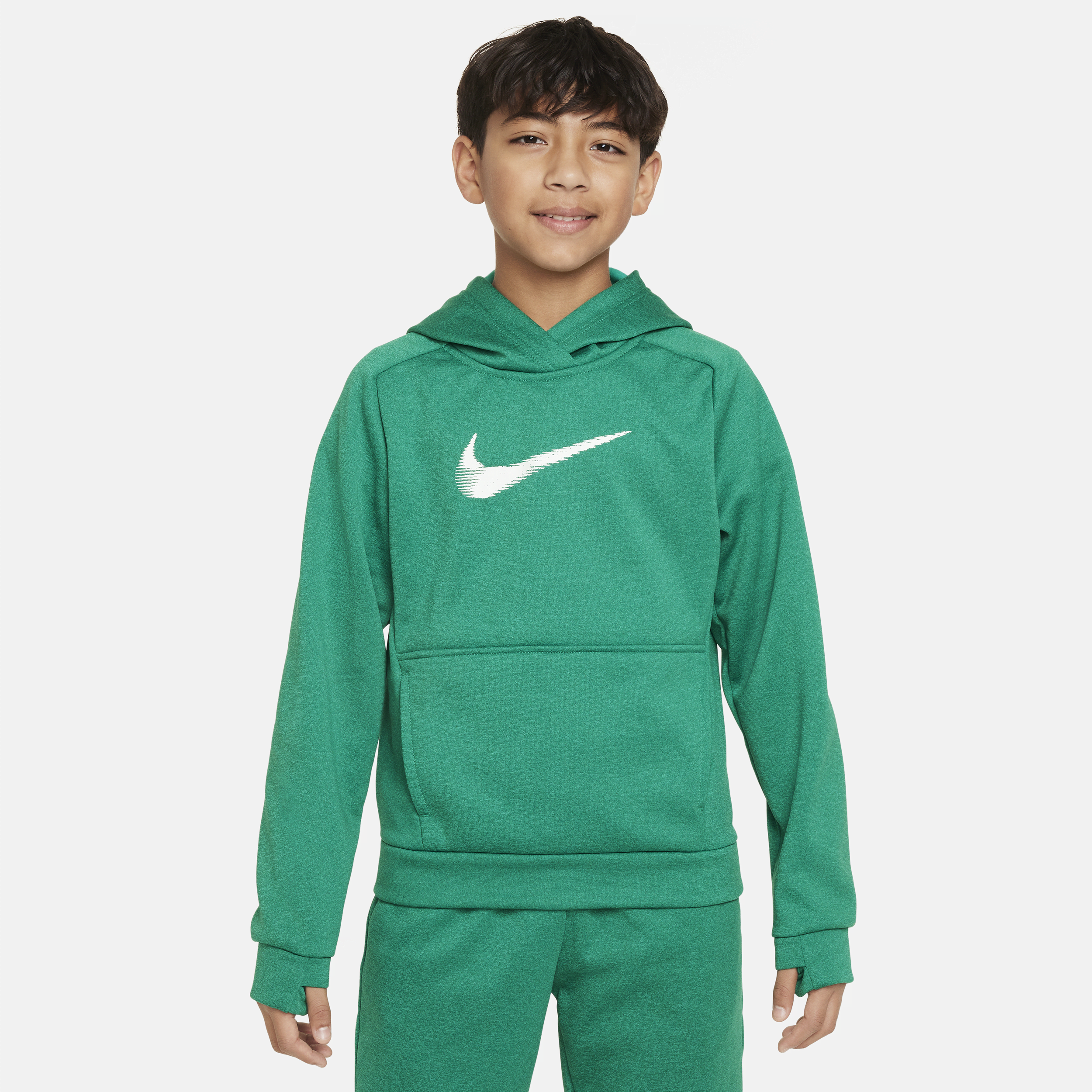 Nike Multi+ Big Kids' Therma-fit Pullover Hoodie In Green