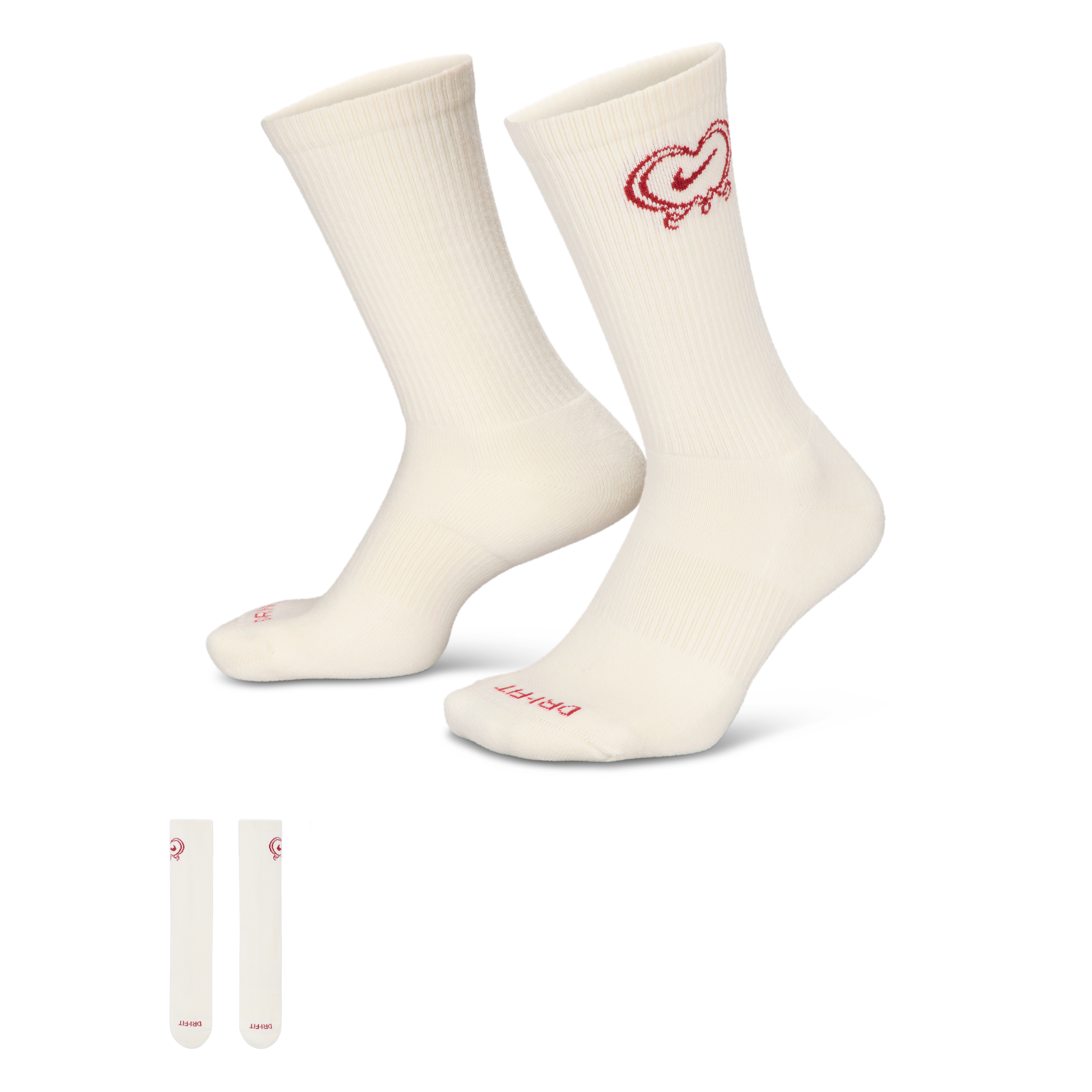 Nike Unisex Everyday Plus Cushioned Crew Socks (1 Pair) in White | IH8626-133
