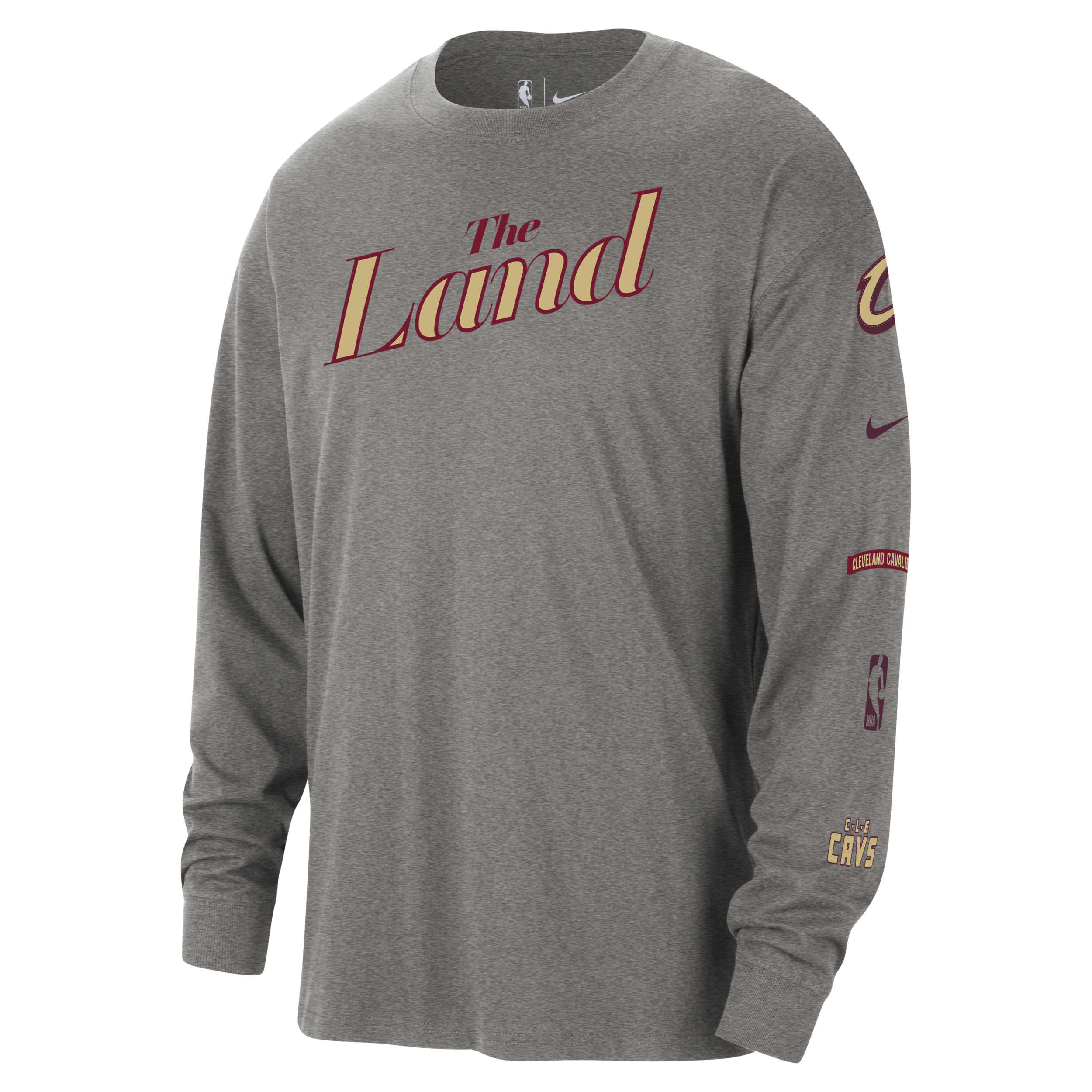 Shop Nike Cleveland Cavaliers 2023/24 City Edition  Men's Nba Max90 Long-sleeve T-shirt In Grey