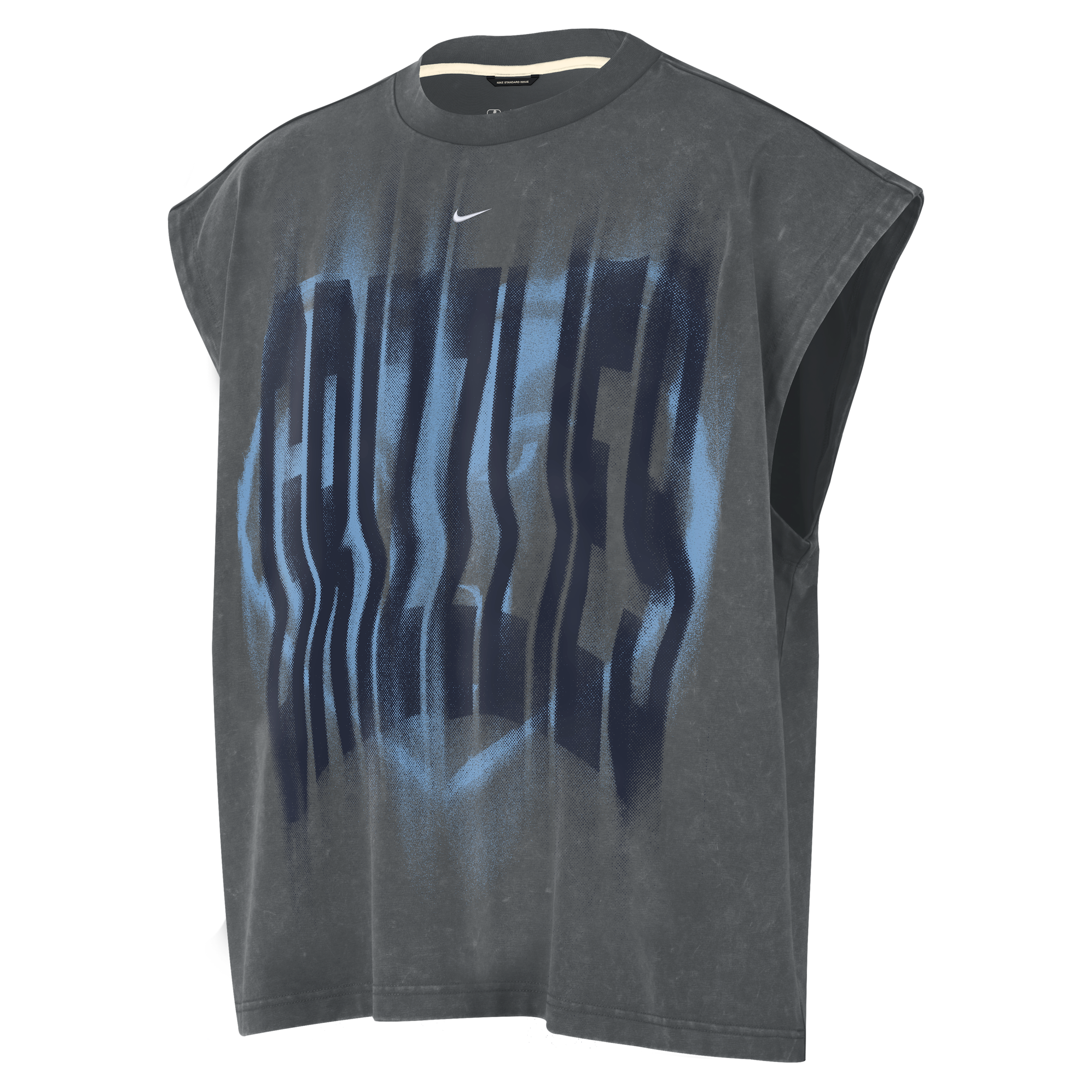 Nike Men's Charcoal/ White Memphis Grizzlies Pregame Sleveless Icon Tank T- Shirt - Charcoal, White