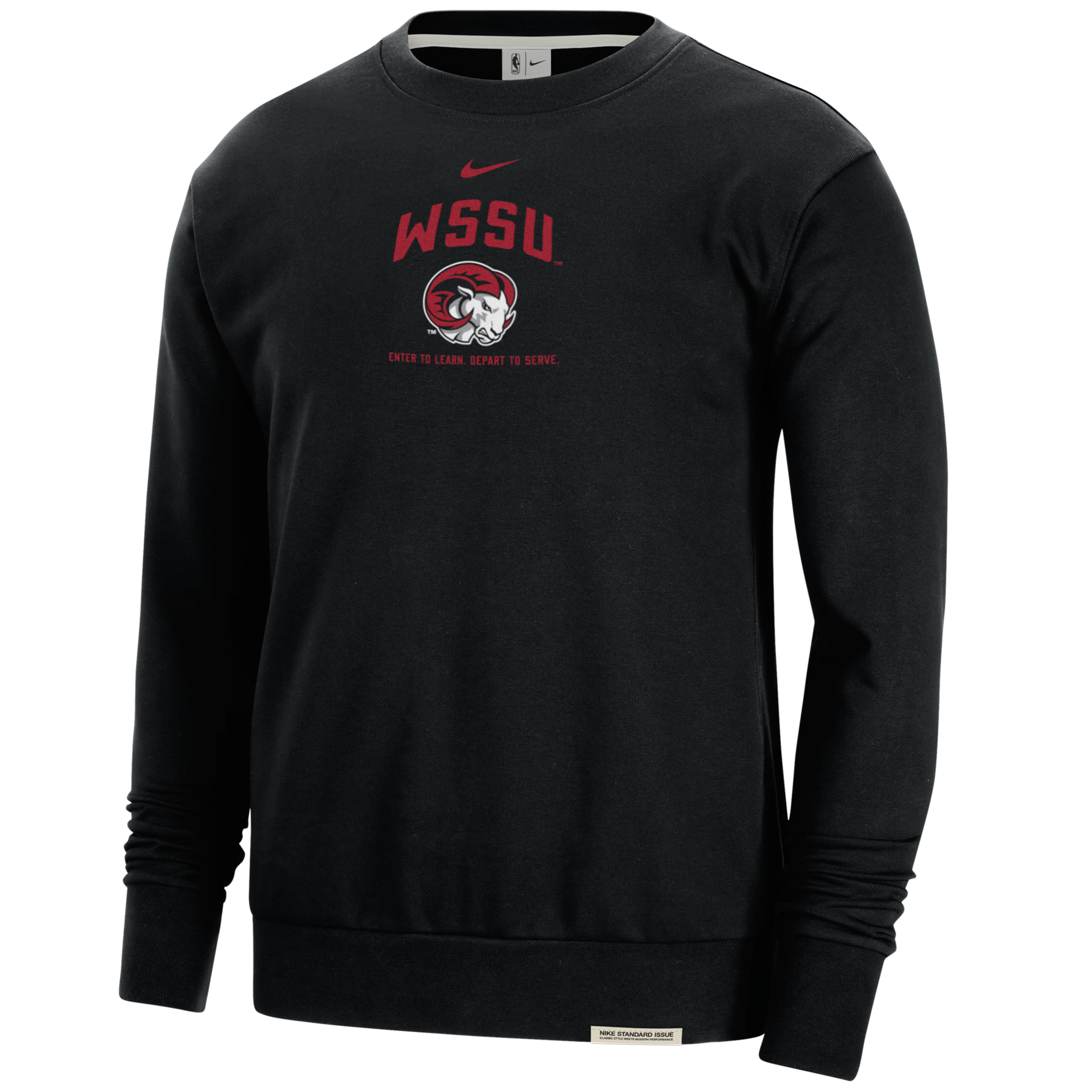 Nike Winston-salem Standard Issue  Men's College Fleece Crew-neck Sweatshirt In Black