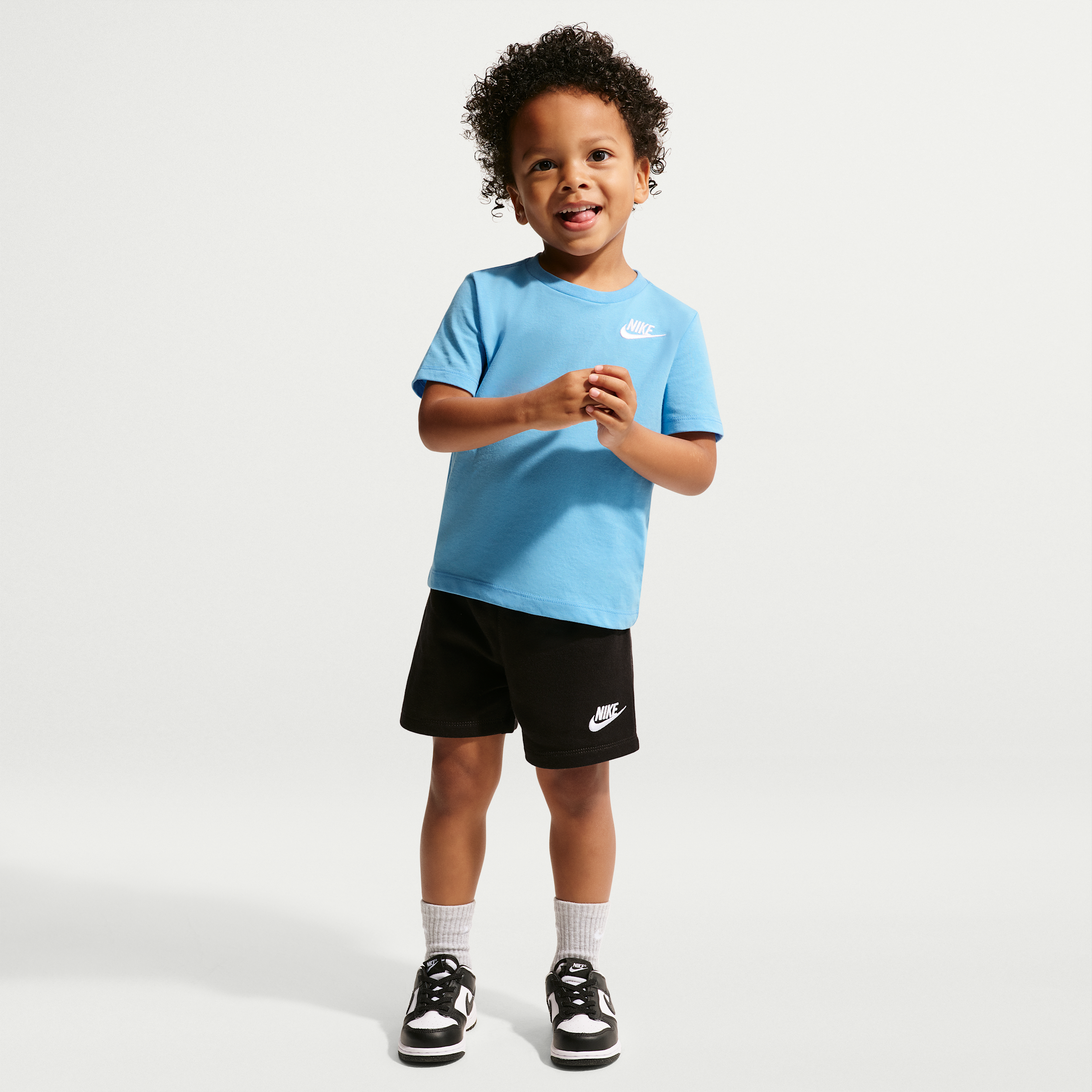 Nike Toddler Club 2-Piece Knit Shorts Set in Blue | 76M143-UPR