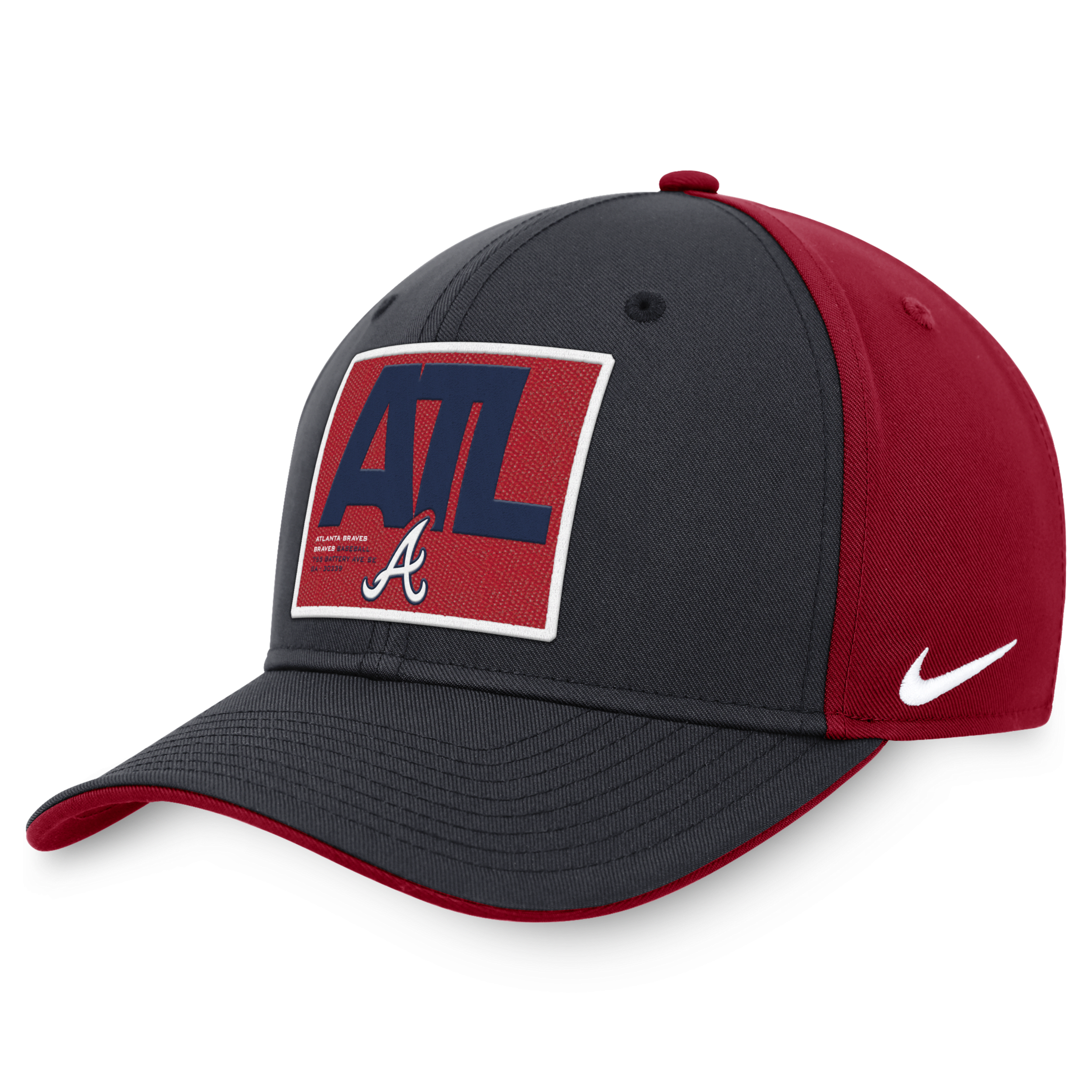 Nike Atlanta Braves Classic99 Color Block  Men's Mlb Adjustable Hat In Blue