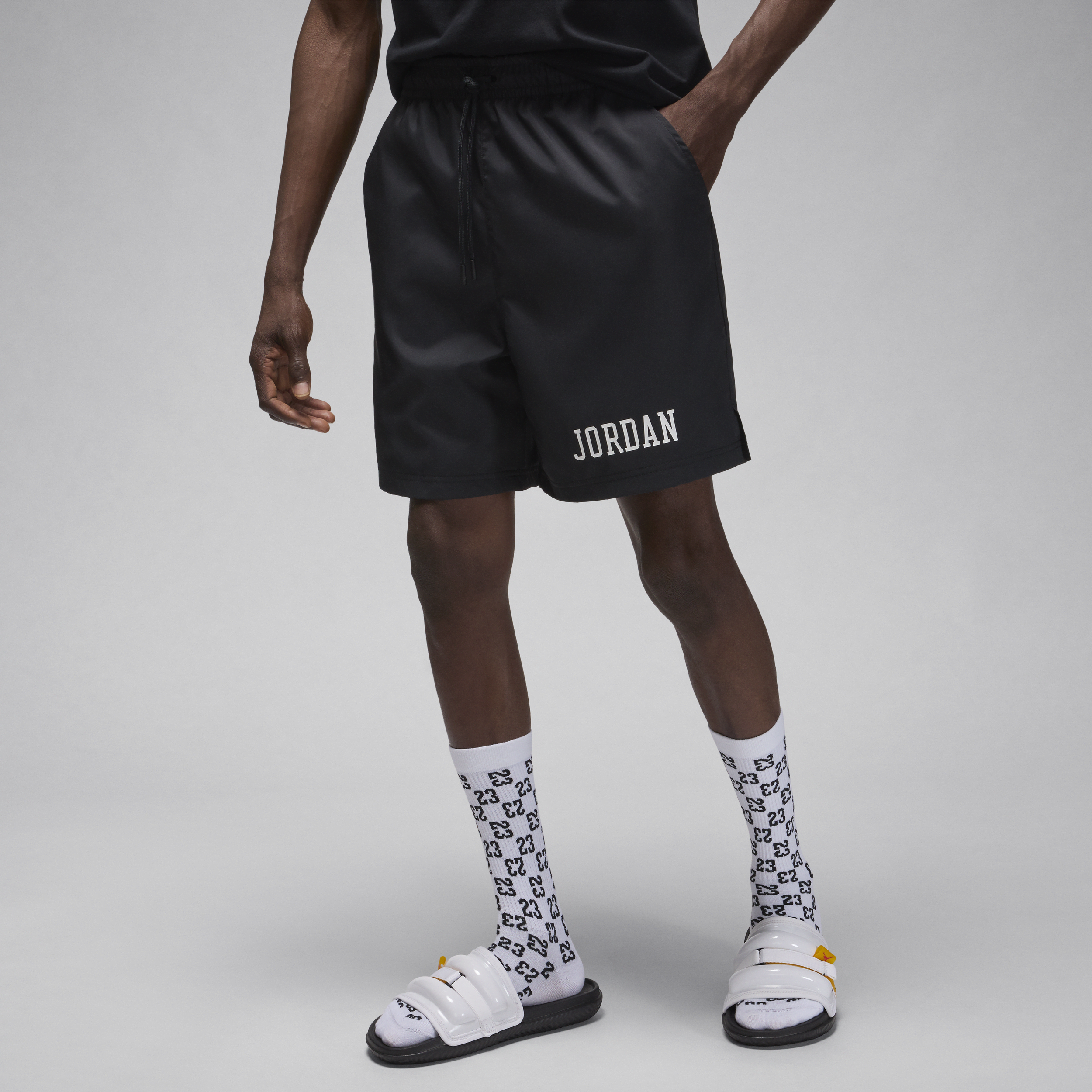 Shop Jordan Men's  Essentials Poolside Shorts In Black