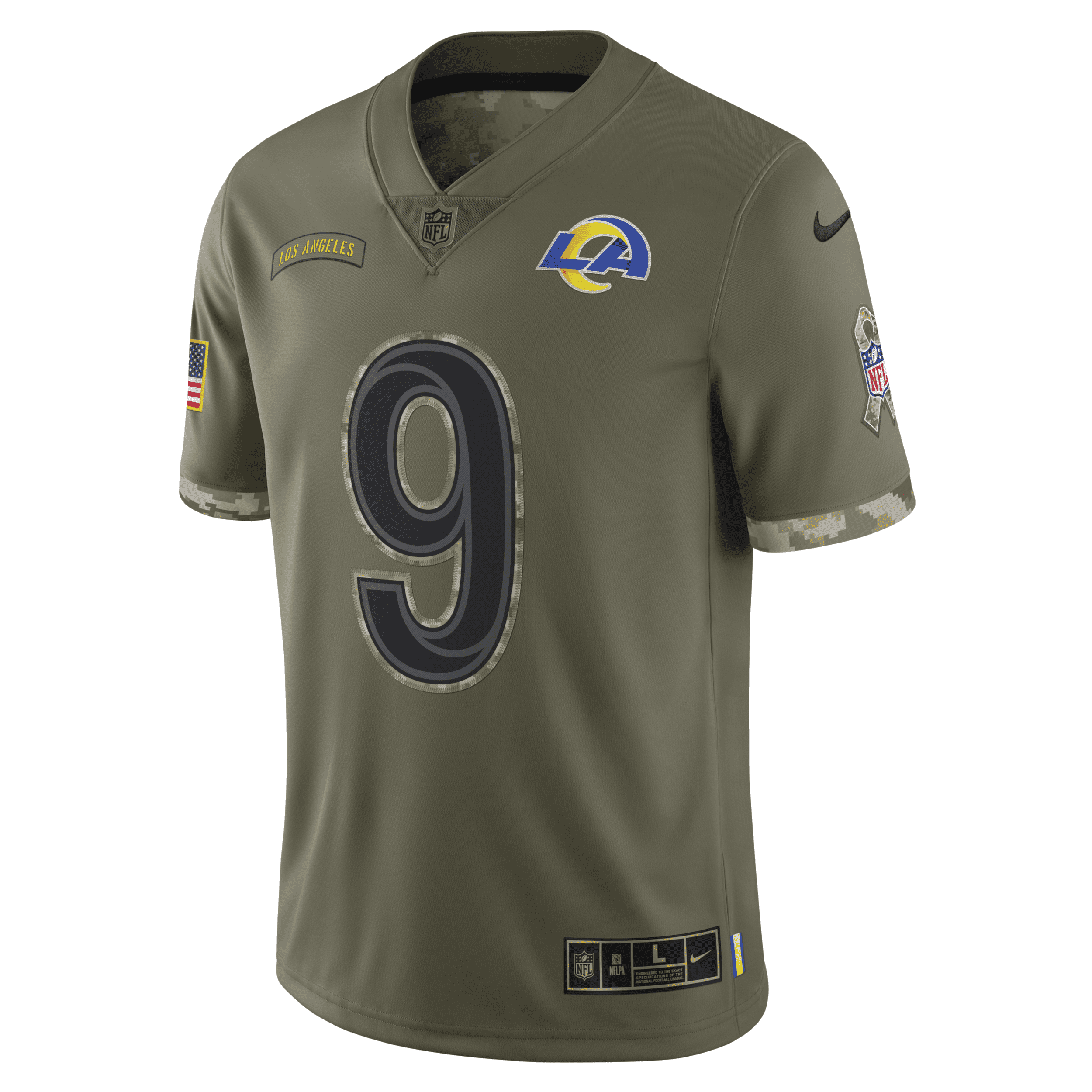 Nike Men's NFL Los Angeles Rams Salute to Service (Matthew Stafford) Limited Football Jersey in Brown, Size: Small | 36NMSTSVF3I-002