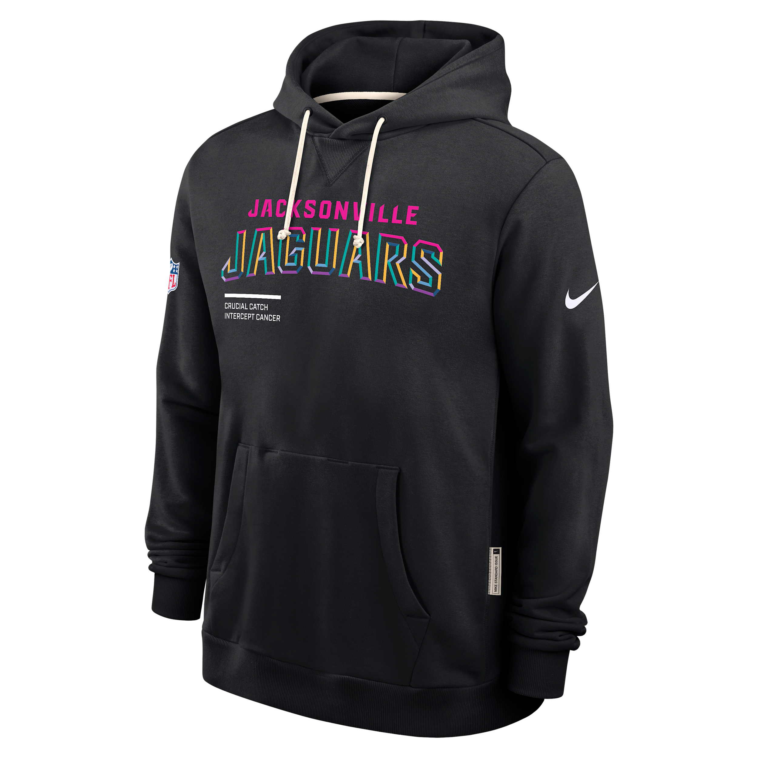 Nike Jacksonville Jaguars Crucial Catch Sideline  Men's Dri-fit Nfl Pullover Hoodie In Black