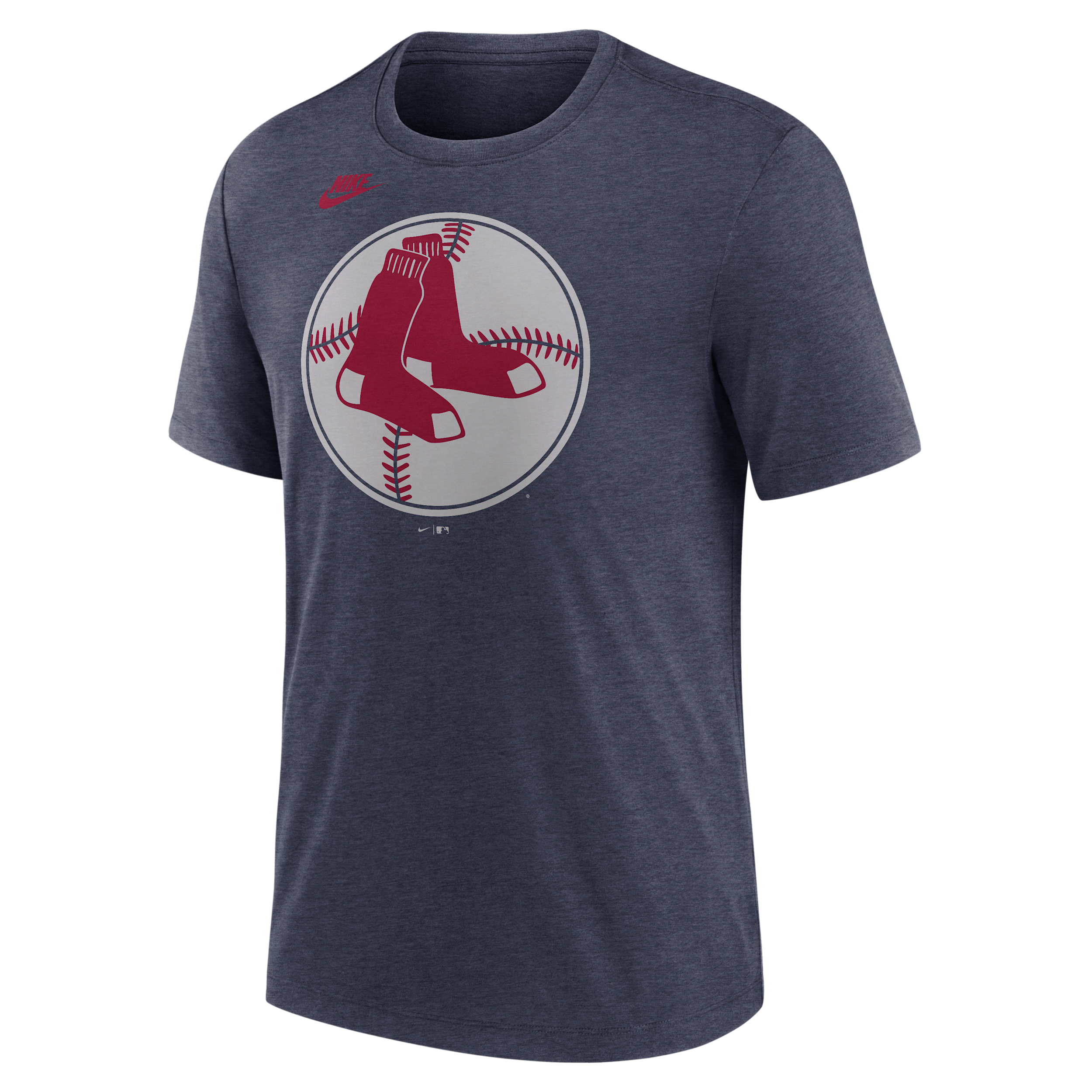Nike Men's Heather Navy Boston Red Sox Cooperstown Logo Tri-Blend T-Shirt - Heather Navy