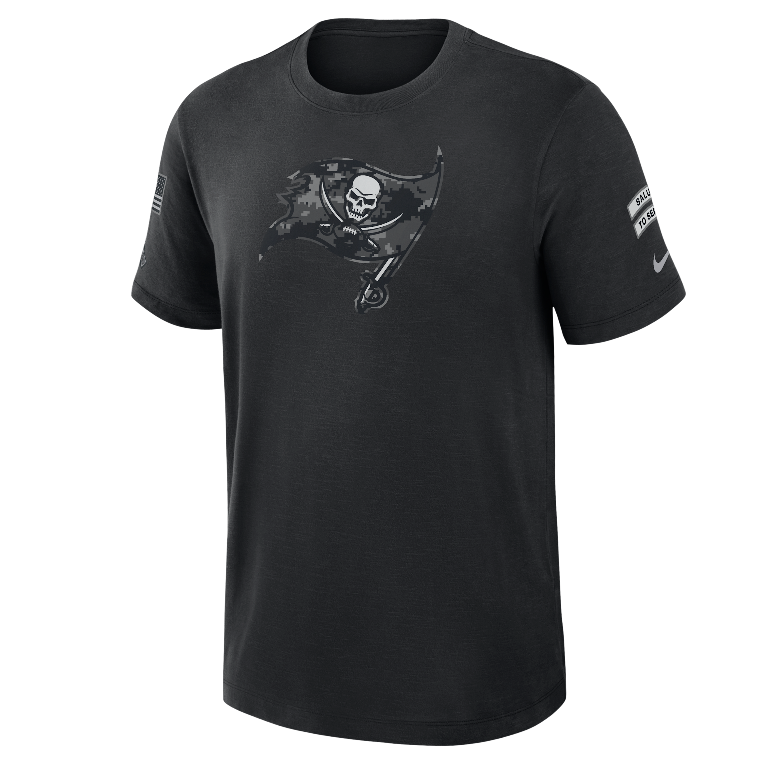 Tampa Bay Buccaneers Salute to Service Slub Nike Men's Dri-FIT NFL T-Shirt in Black | 34900AA2V-AEG