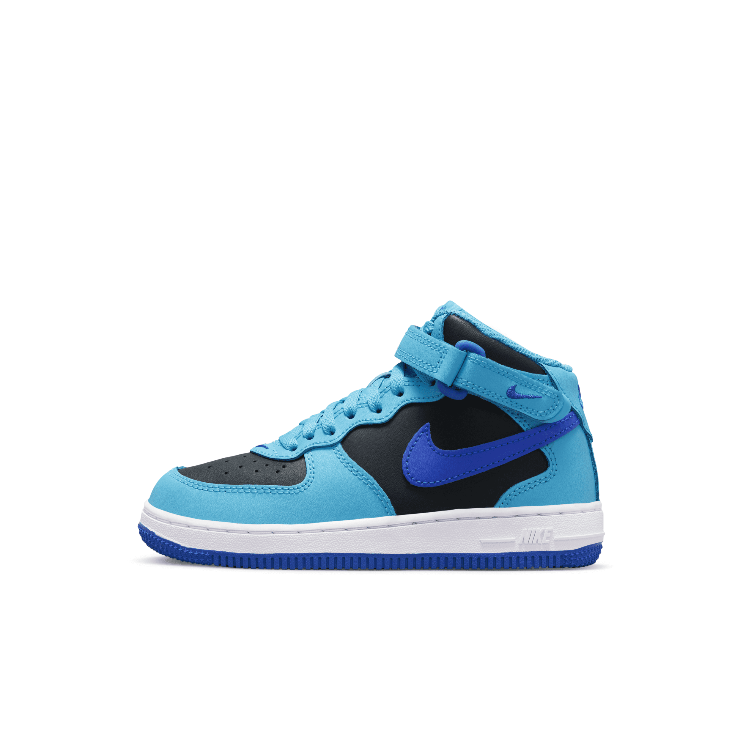Nike Force 1 Mid Le Little Kids' Shoes In Blue