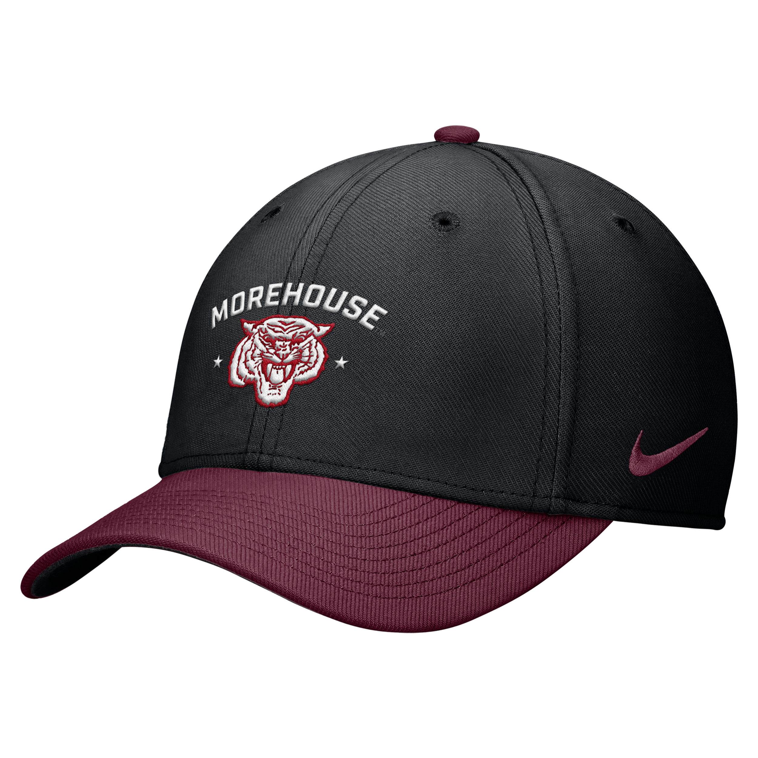 Nike Unisex Rise College (morehouse College) Dri-fit Swooshflex Cap In Black