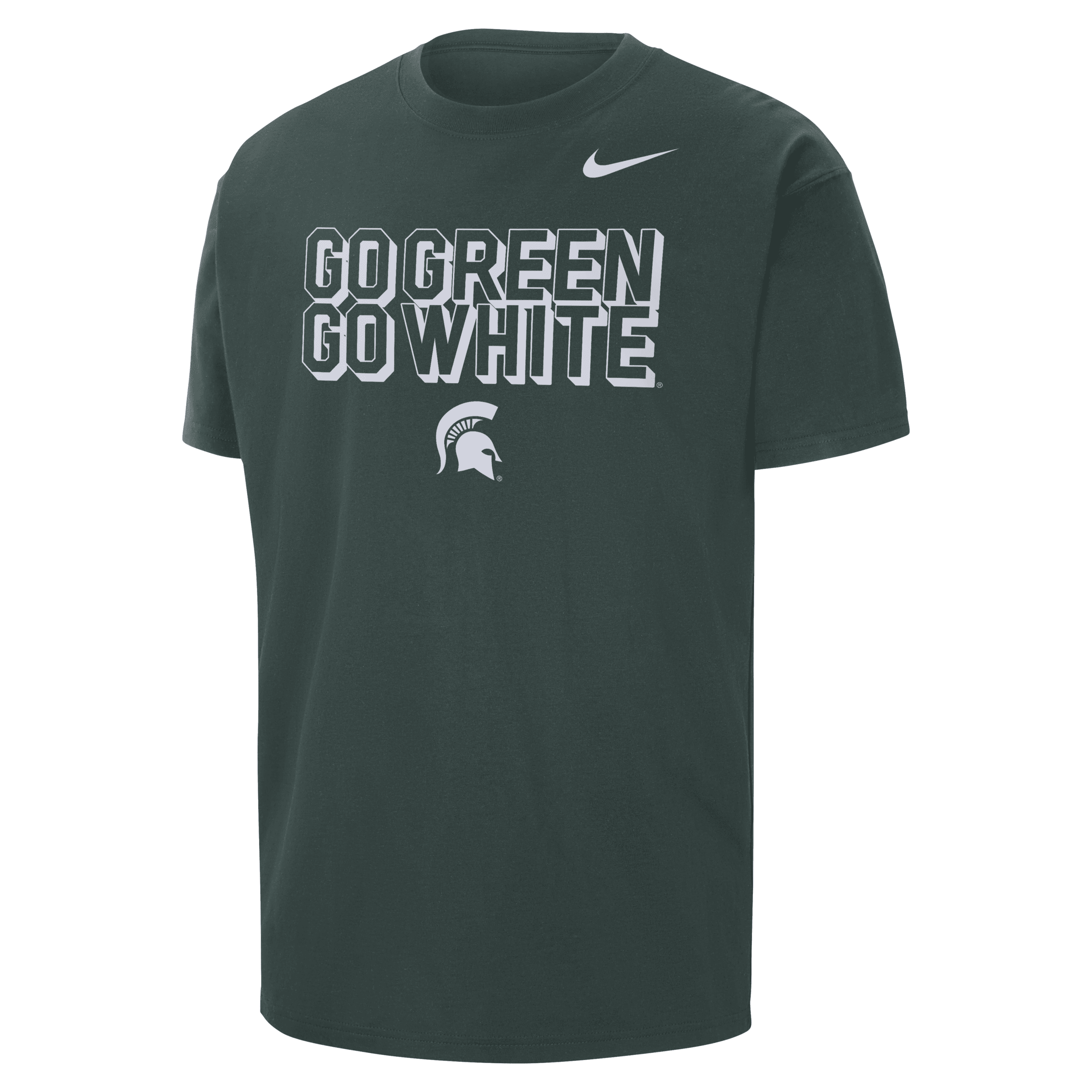 Nike Michigan State  Men's College Max90 Crew-neck T-shirt In Green