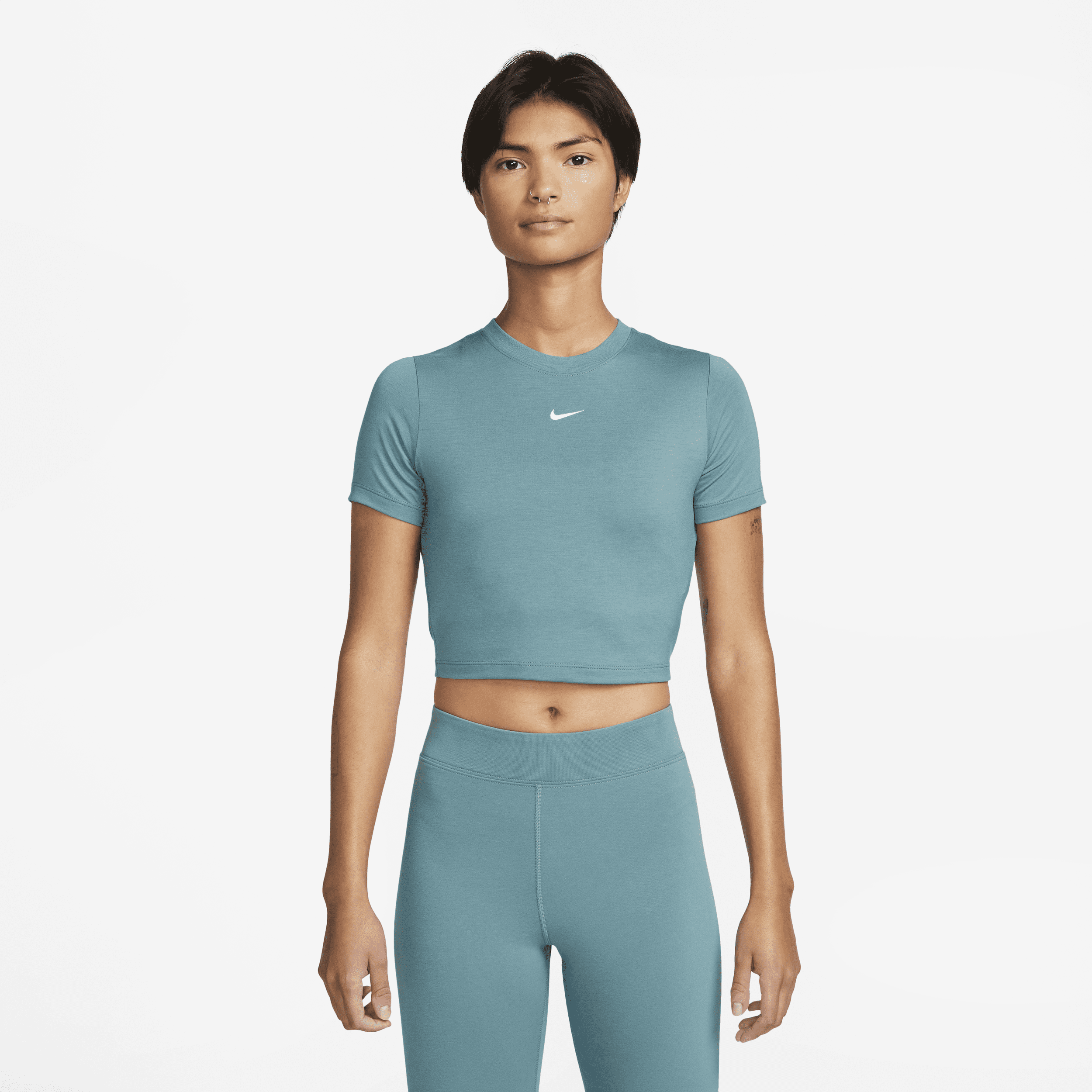 Nike Women's  Sportswear Essential Slim-fit Crop T-shirt In Blue