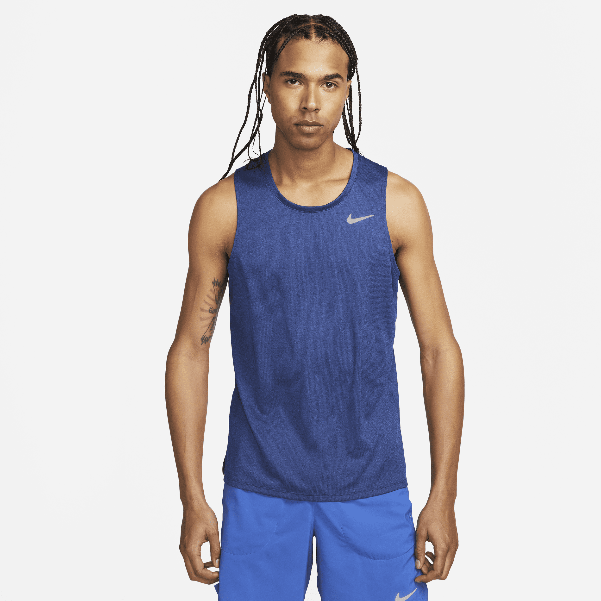 Shop Nike Men's Miler Dri-fit Running Tank Top In Blue