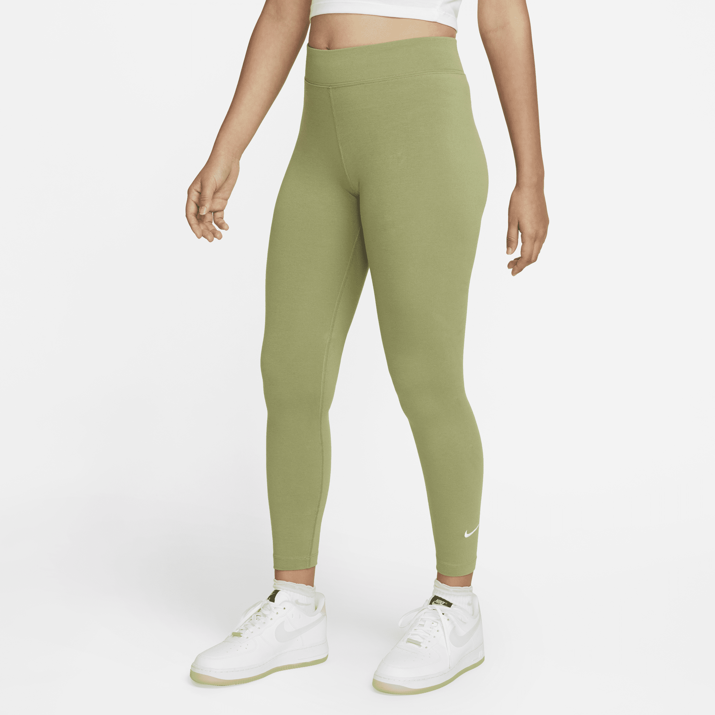 Nike Women's  Sportswear Essential 7/8 Mid-rise Leggings In Green