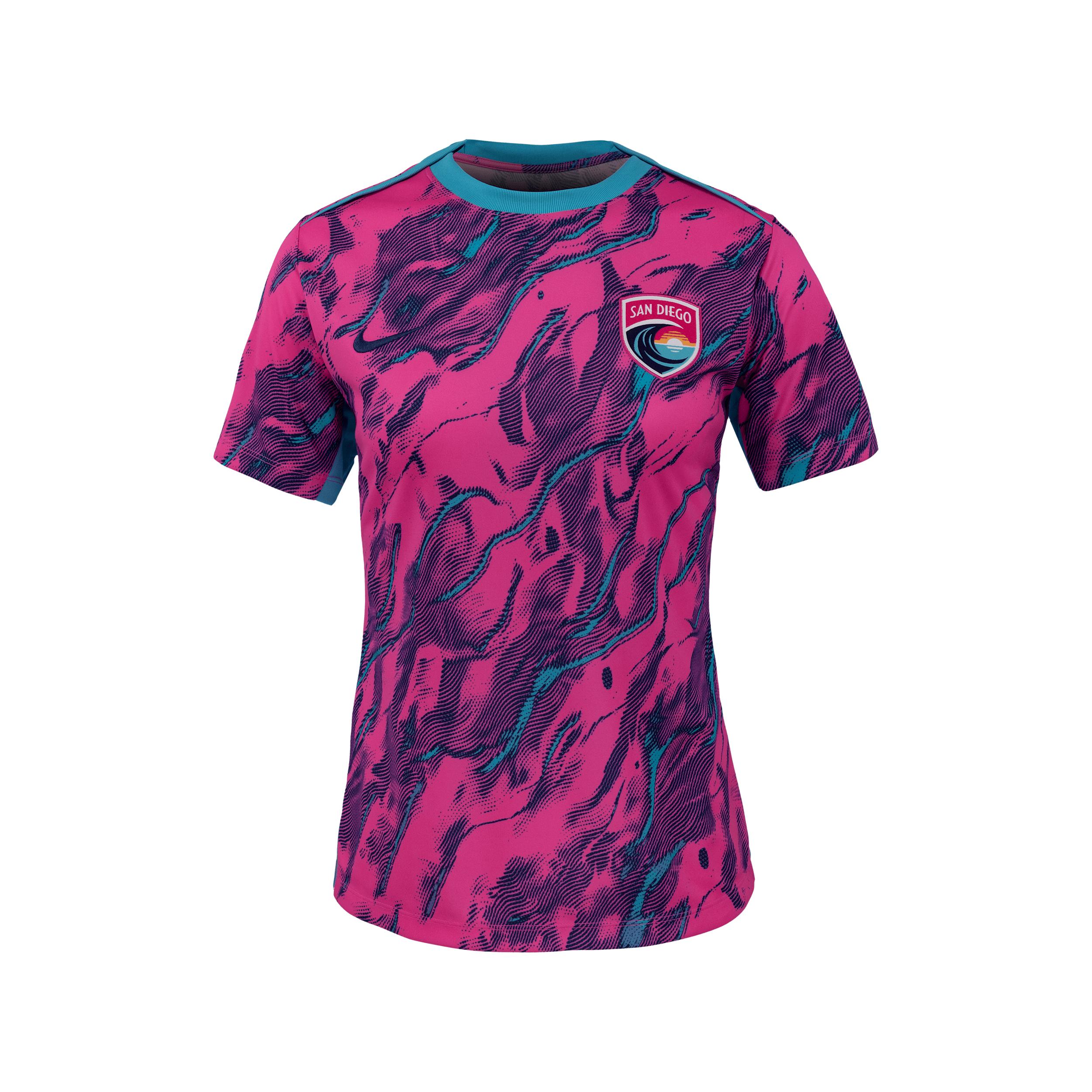 Nike San Diego Wave Fc 2025 Women's Nwsl Short-sleeve Pre-match Top In Blue