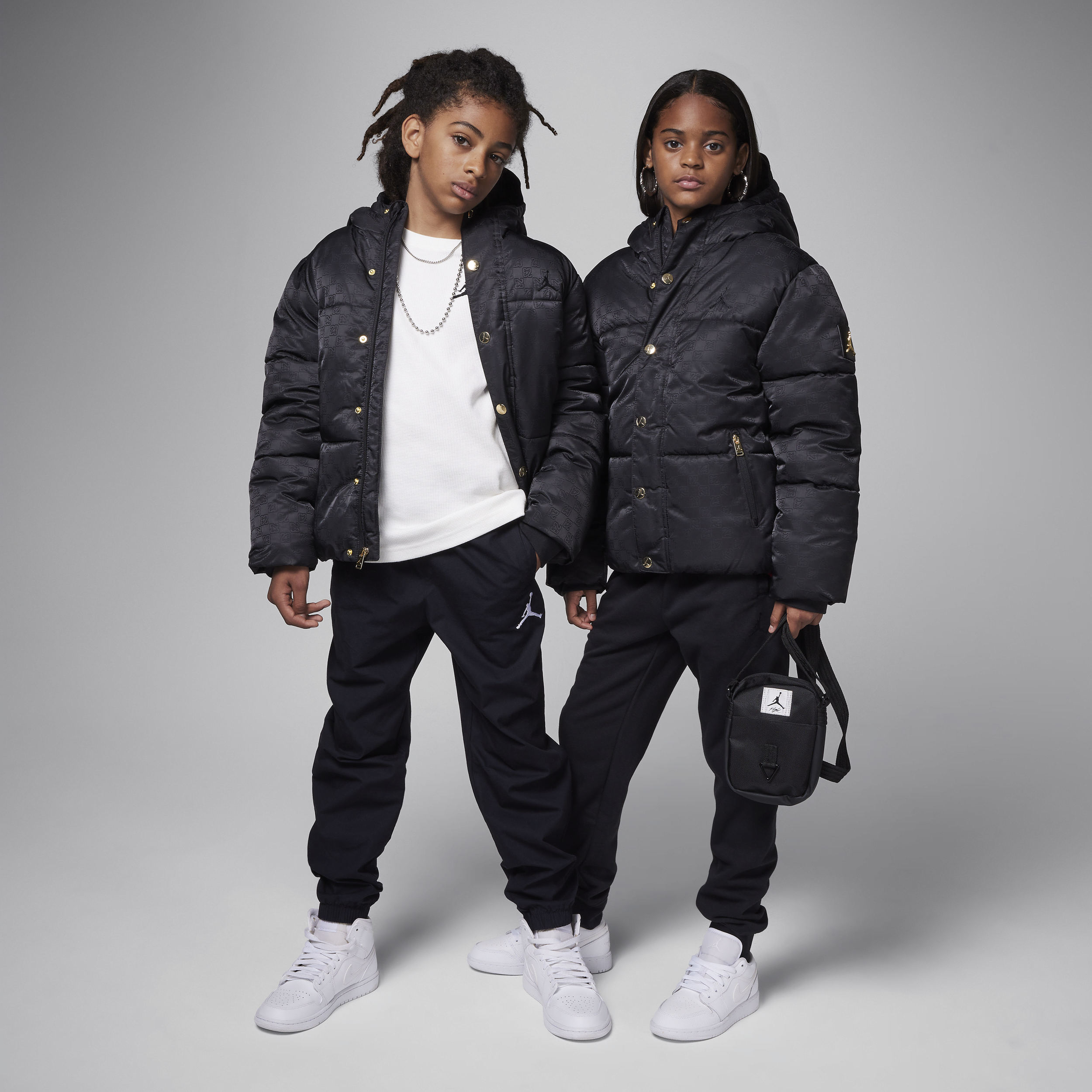 Jordan Big Kids' 23 Jacquard Filled Jacket In Black