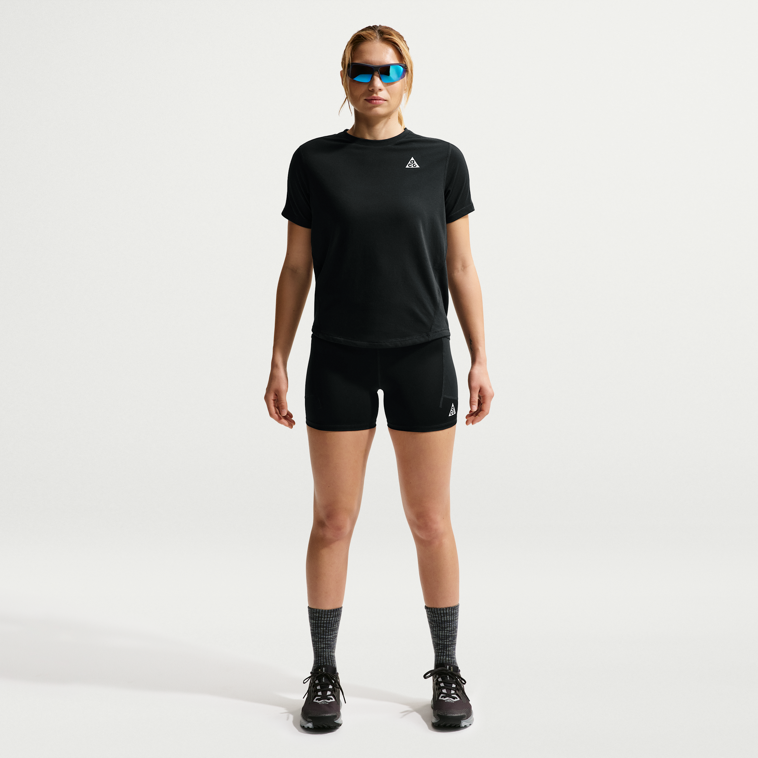 Women's Nike ACG Dri-FIT High-Waisted 4" Trail Running Shorts in Black | IO9643-010