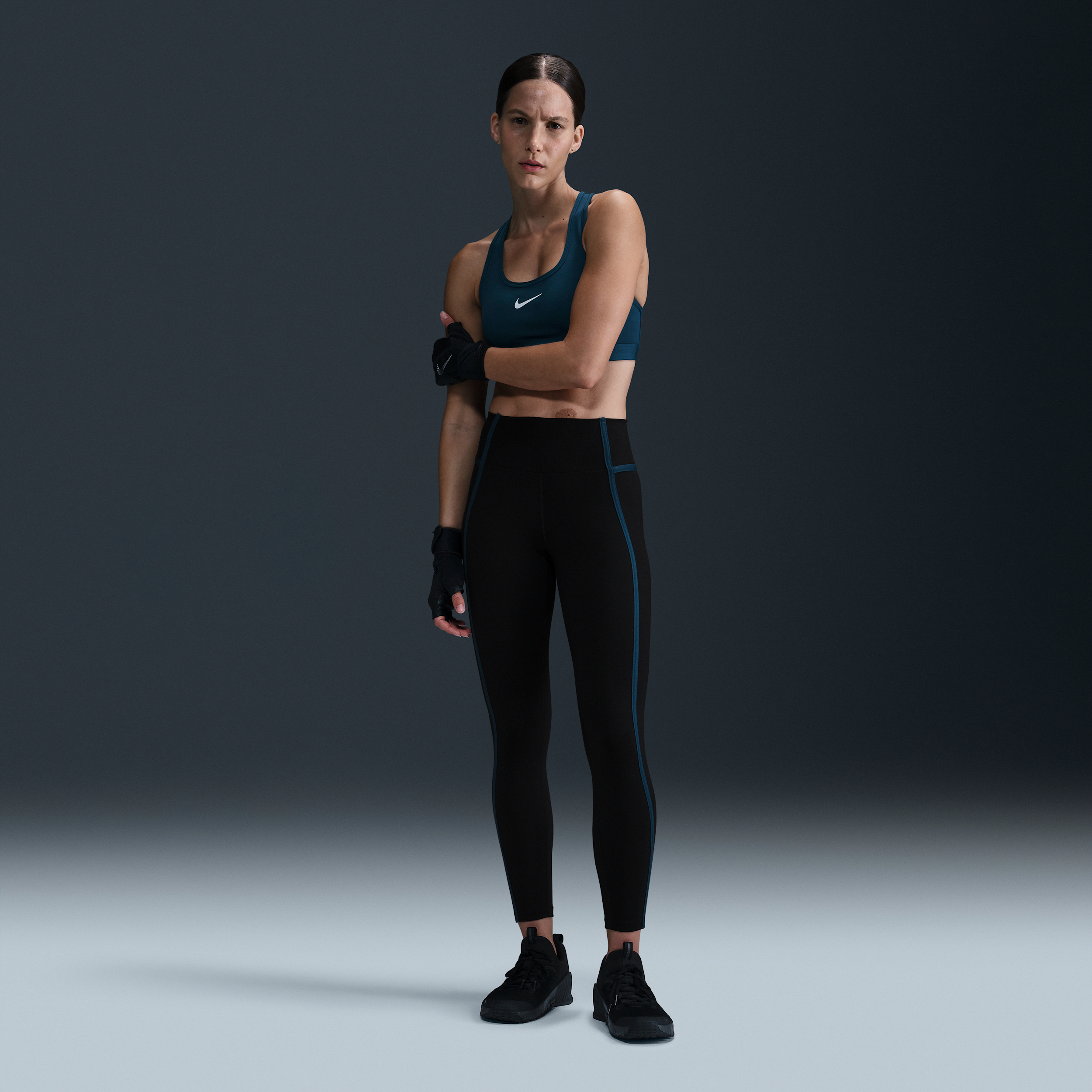 Shop Nike Women's One High-waisted 7/8 Leggings In Black