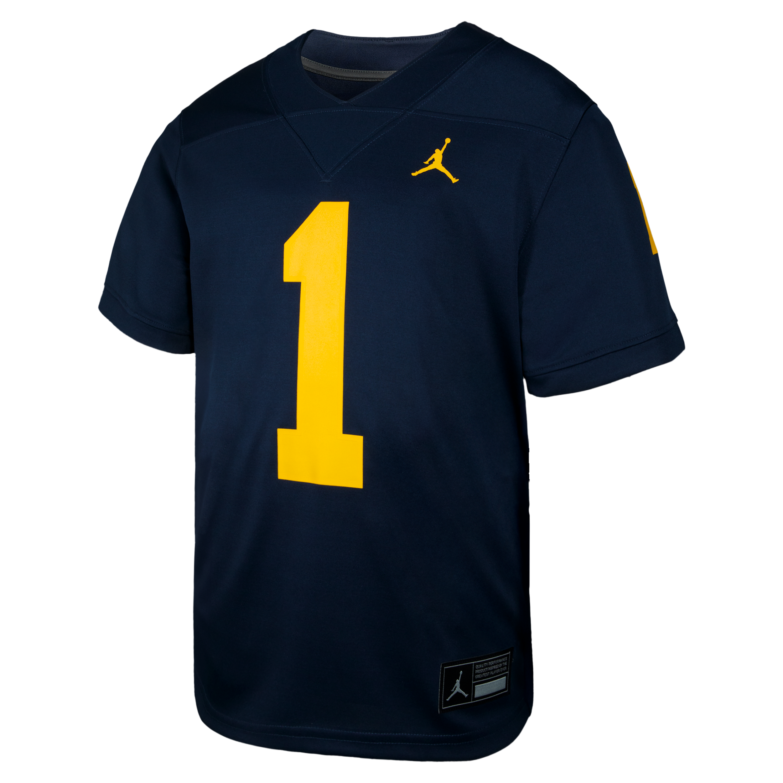 Jordan Big Boys and Girls Jordan 1 Navy Michigan Wolverines Untouchable Replica Game Jersey - Navy