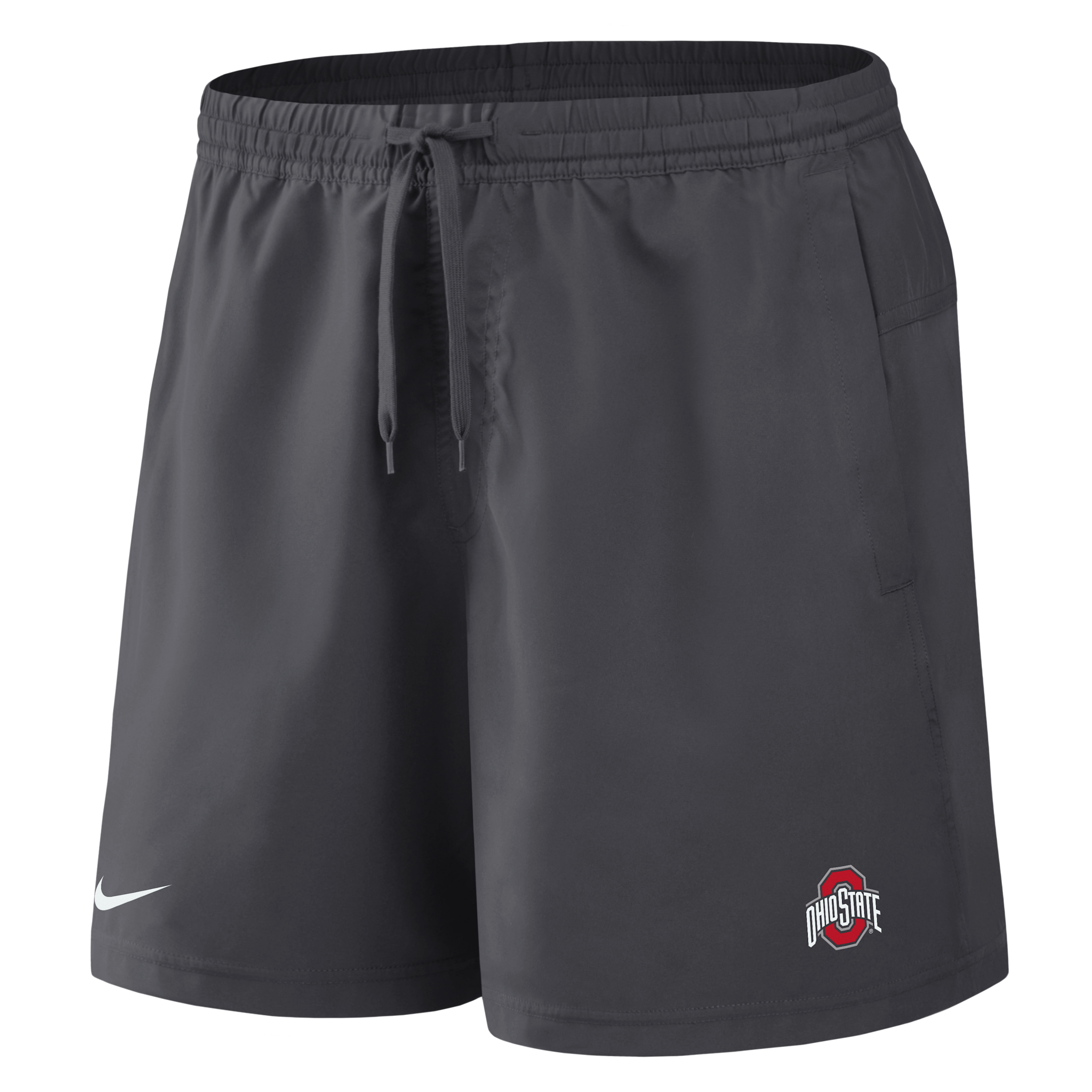 Ohio State Primetime Primary Logo Nike Men's Dri-FIT College Form Shorts in Grey | 045T06FOH-8DV