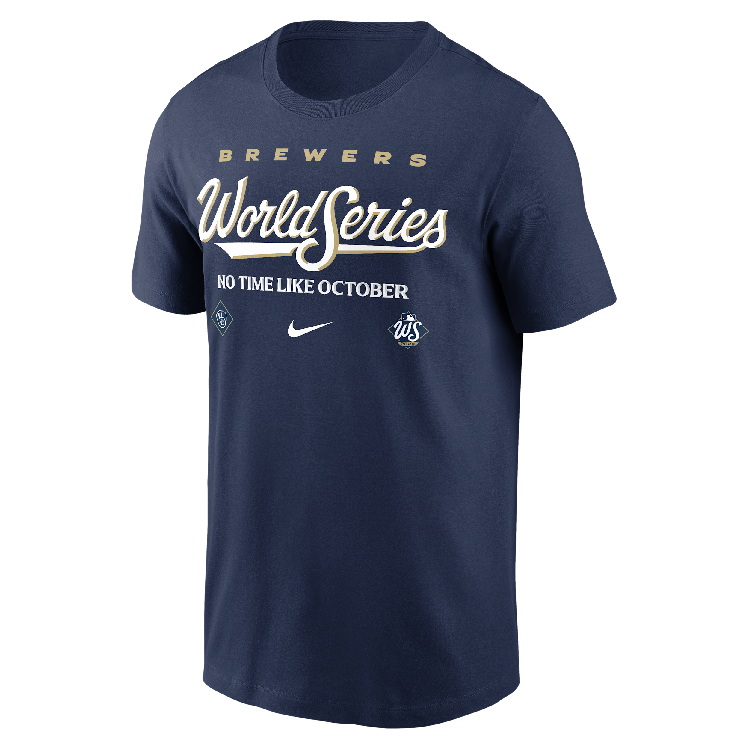 Milwaukee Brewers 2026 World Series Participant Authentic Collection Nike Men's MLB T-Shirt in Blue | N19944BMZW-W6A