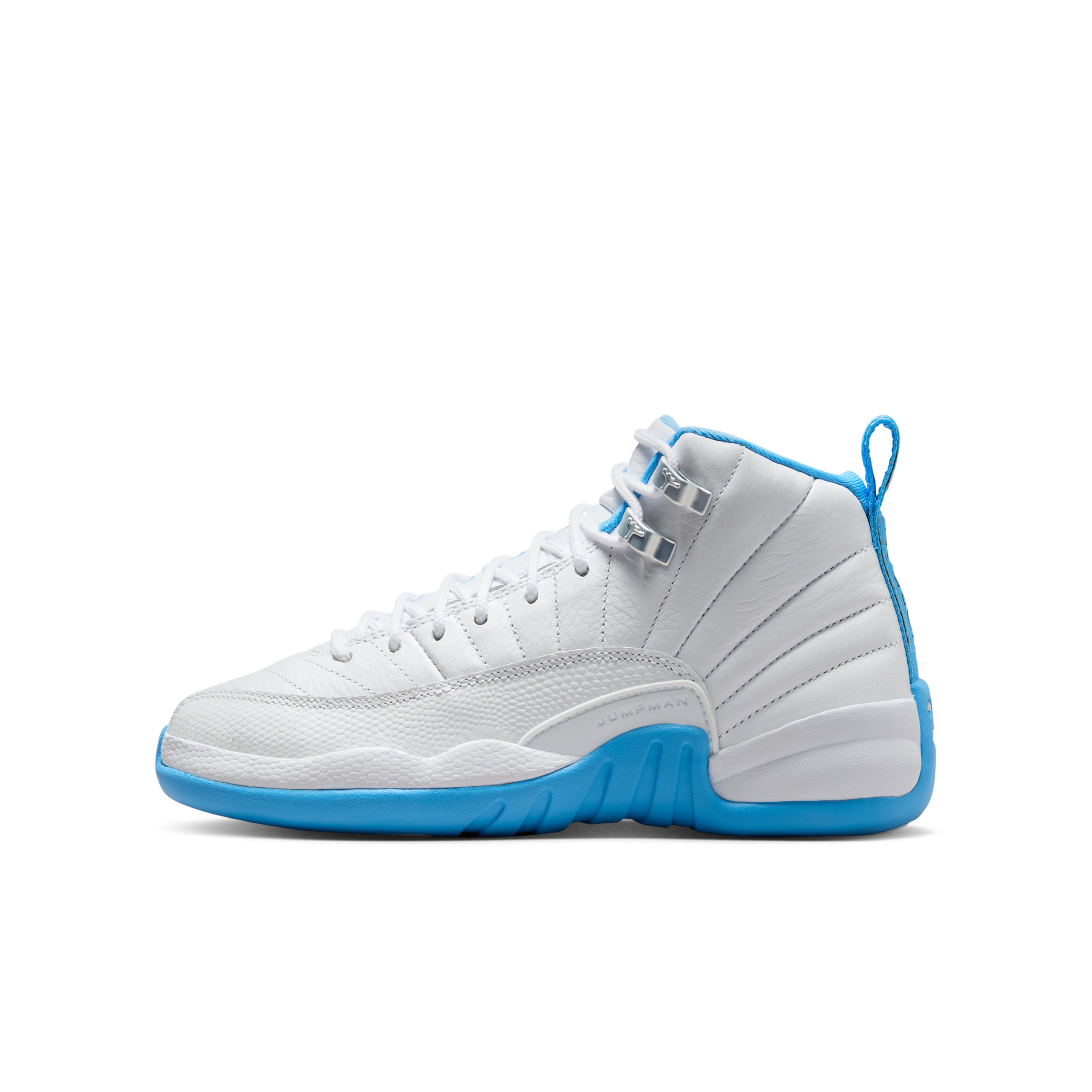Jordan 12 Retro "white And University Blue" Little Kids' Shoes In White