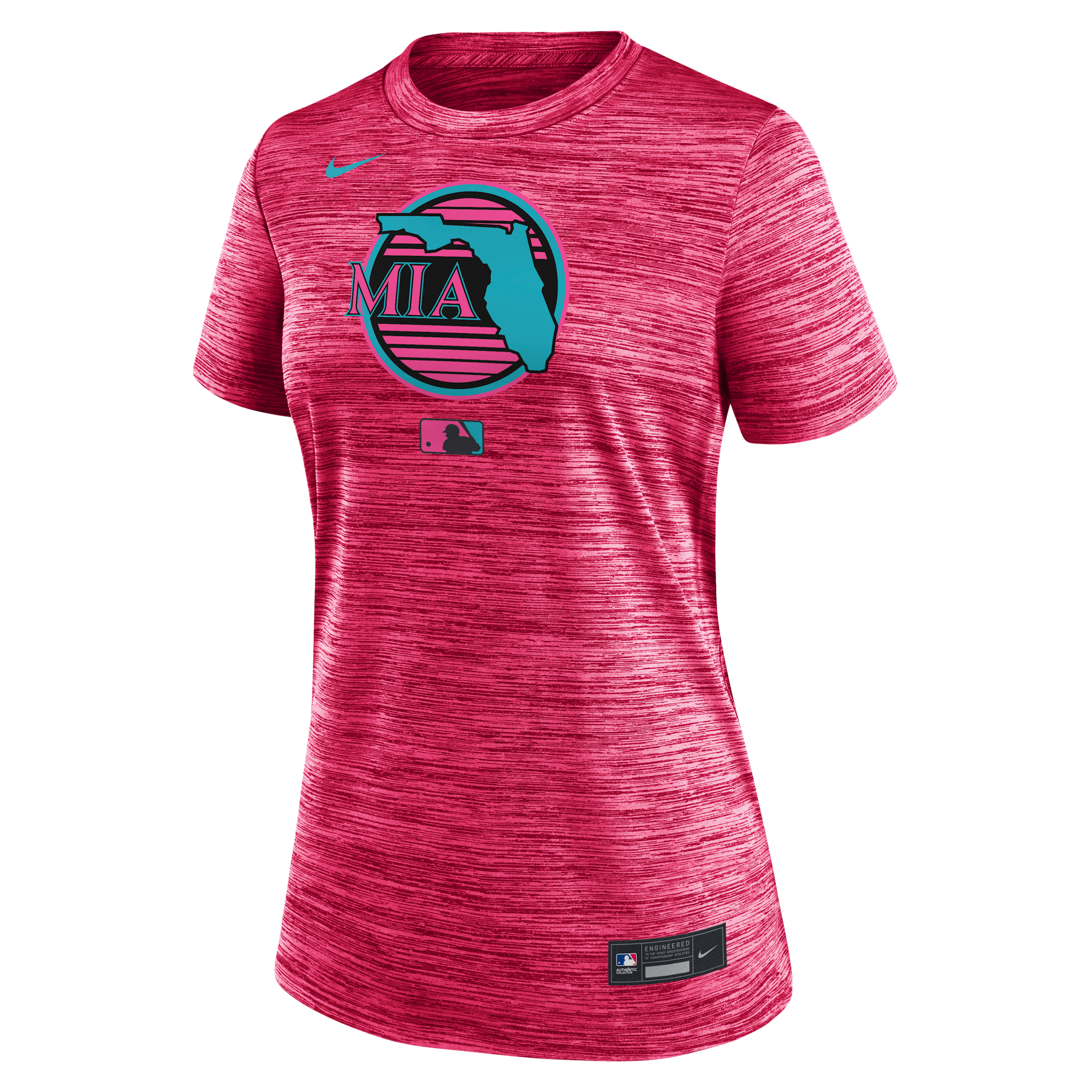 Nike Miami Marlins Authentic Collection City Connect Velocity Women's Dri-fit Mlb T-shirt