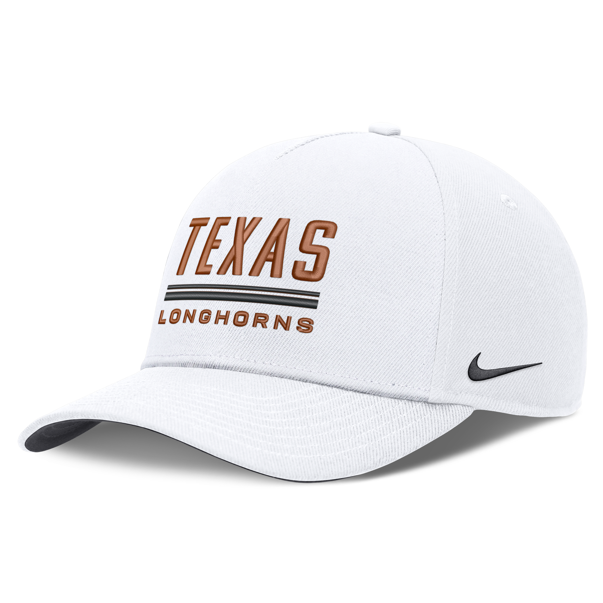 Texas Sideline Practice Rise Nike Men's Dri-FIT College Adjustable Hat in White | NC0610ATXE-RKB