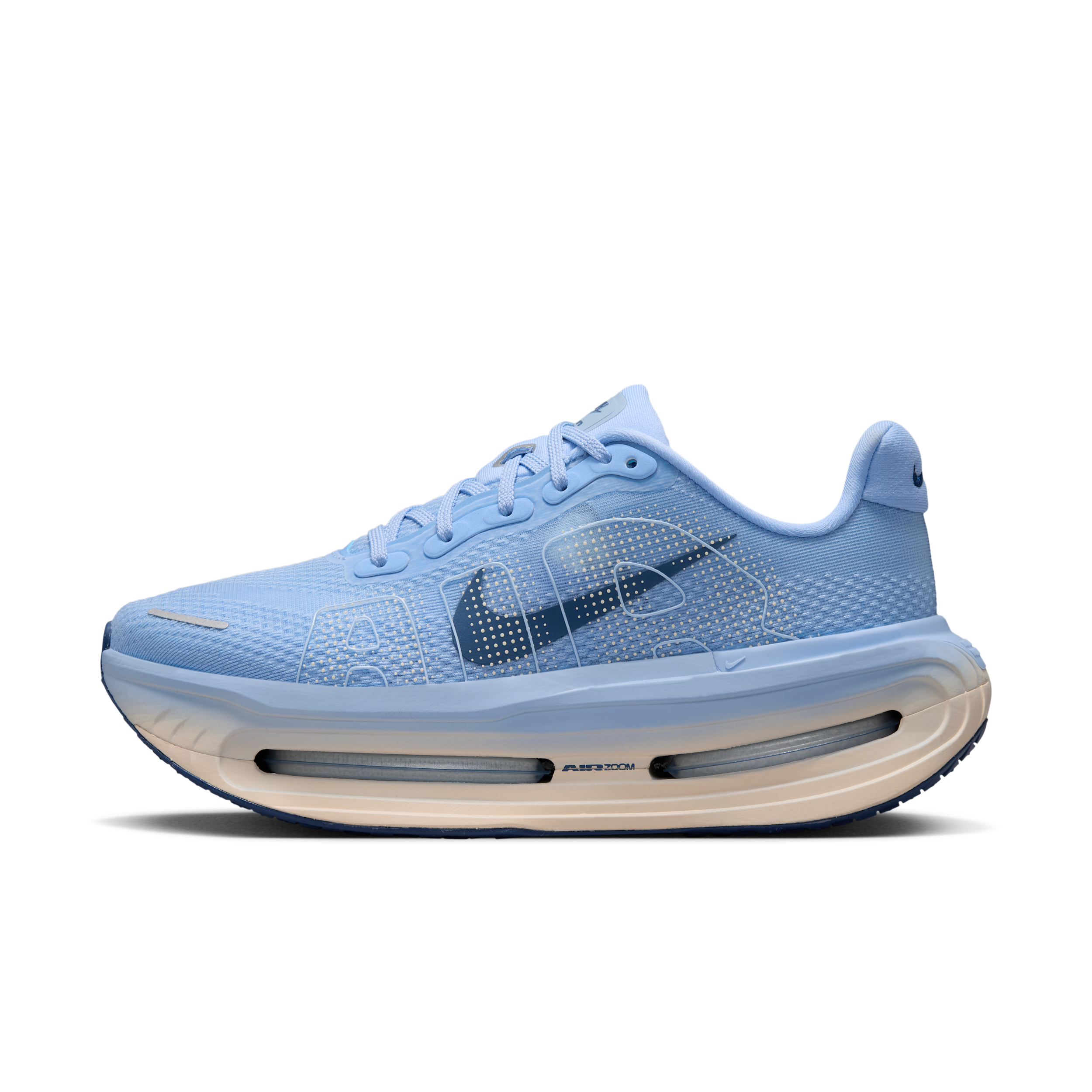 Nike Women's Vomero Premium Running Shoes, Size 10, Aluminum/Mystic Navy-Barely Orange