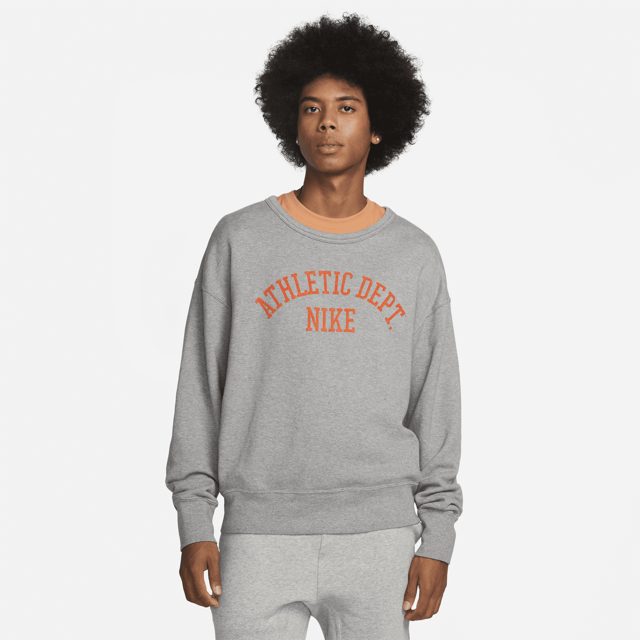Nike Sportswear Trend Logo-flocked Cotton-jersey Sweatshirt In Grey