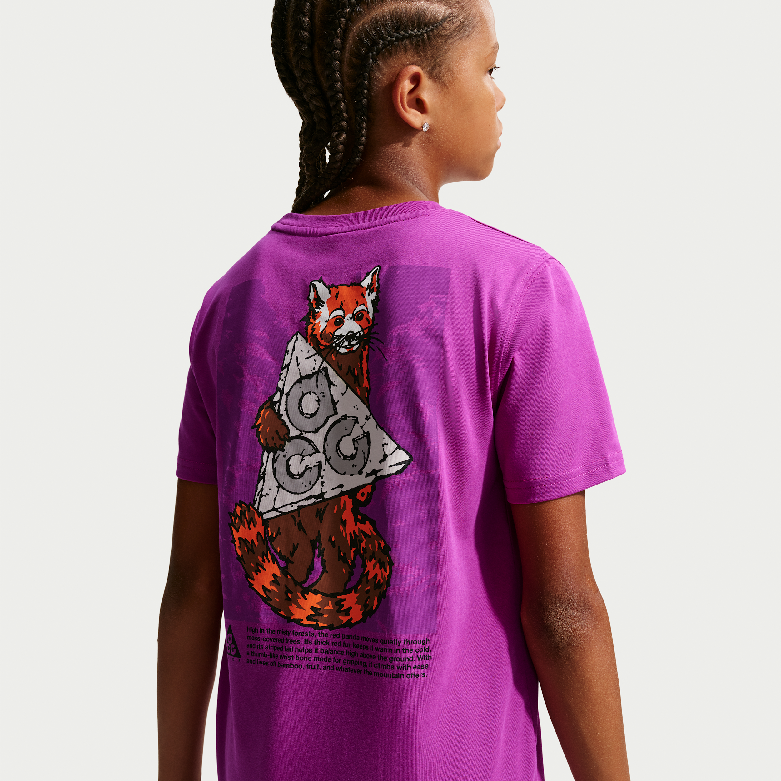 Nike ACG Big Kids' Dri-FIT Red Panda T-Shirt in Purple | 9WCA95-P98
