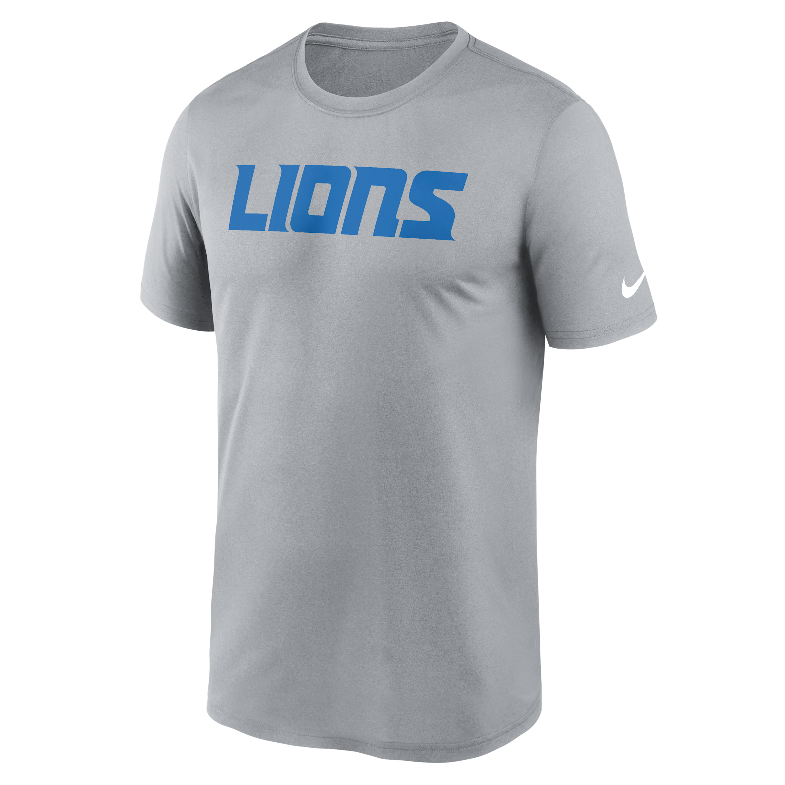 Nike Men's Heather Gray Detroit Lions Primetime Legend Wordmark Performance T-Shirt - Heather Gray